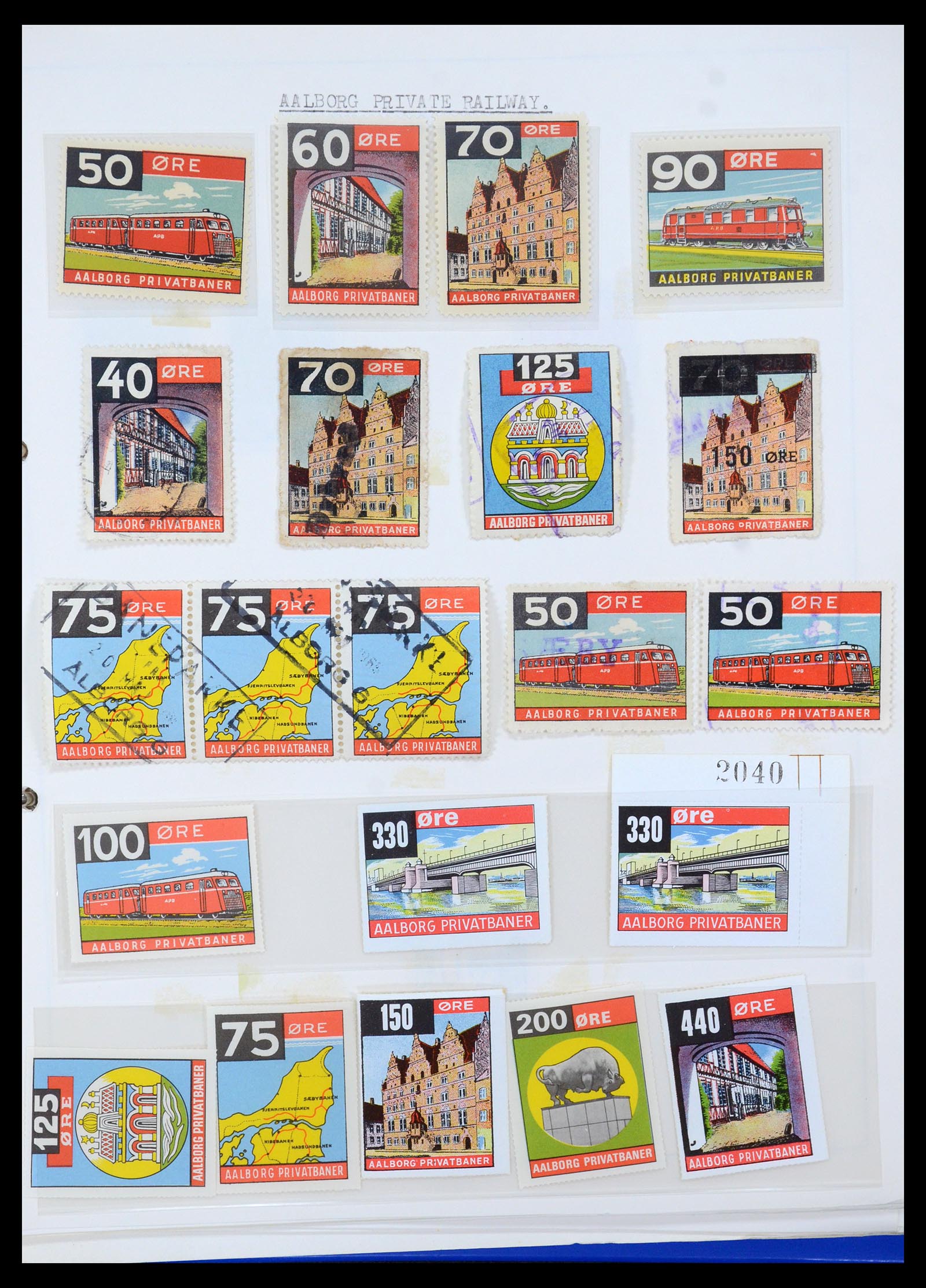35650 002 - Stamp Collection 35650 Denmark railroad stamps.