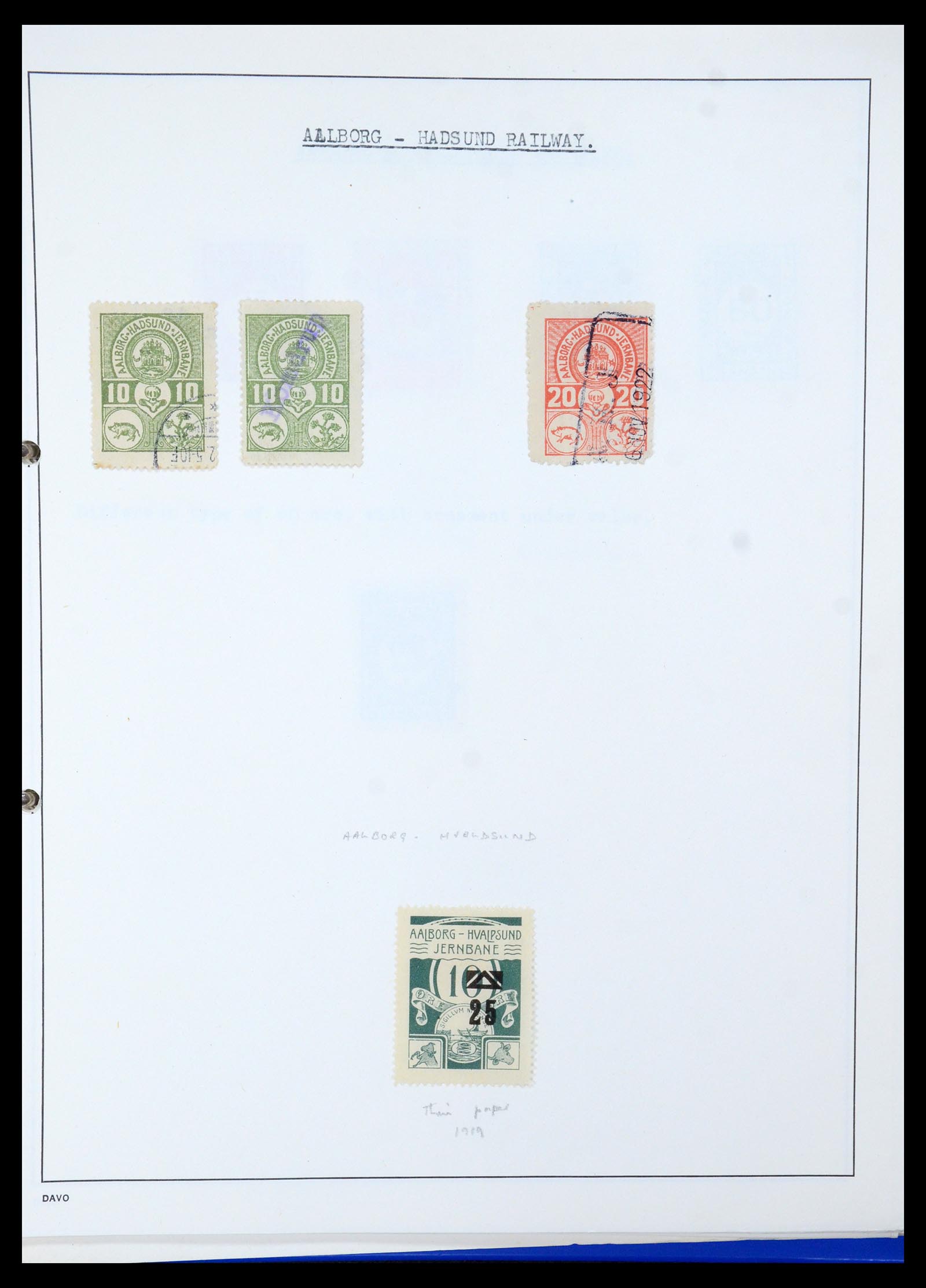 35650 003 - Postzegelverzameling 35650 Denemarken spoorwegzegels.