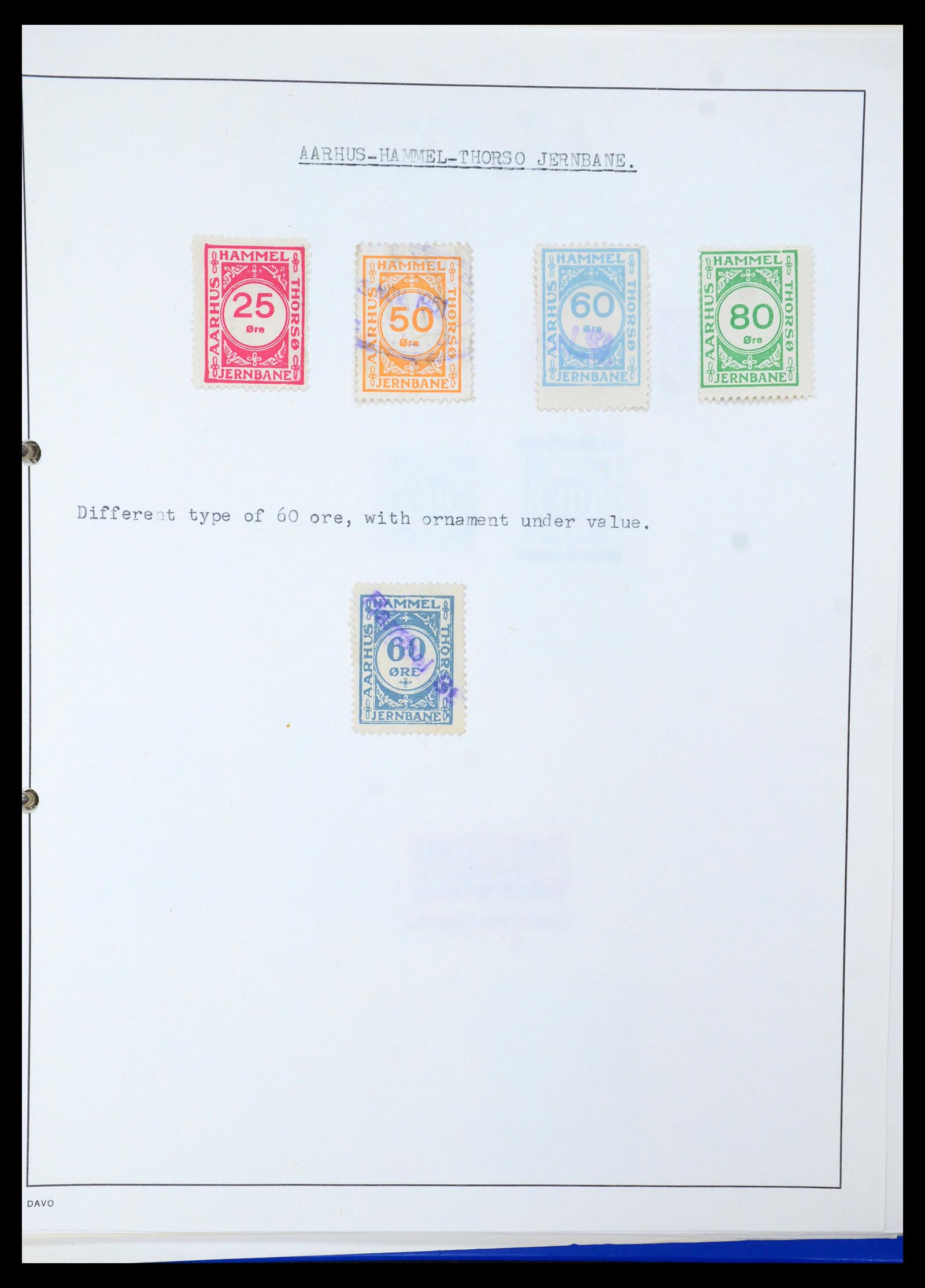35650 004 - Postzegelverzameling 35650 Denemarken spoorwegzegels.