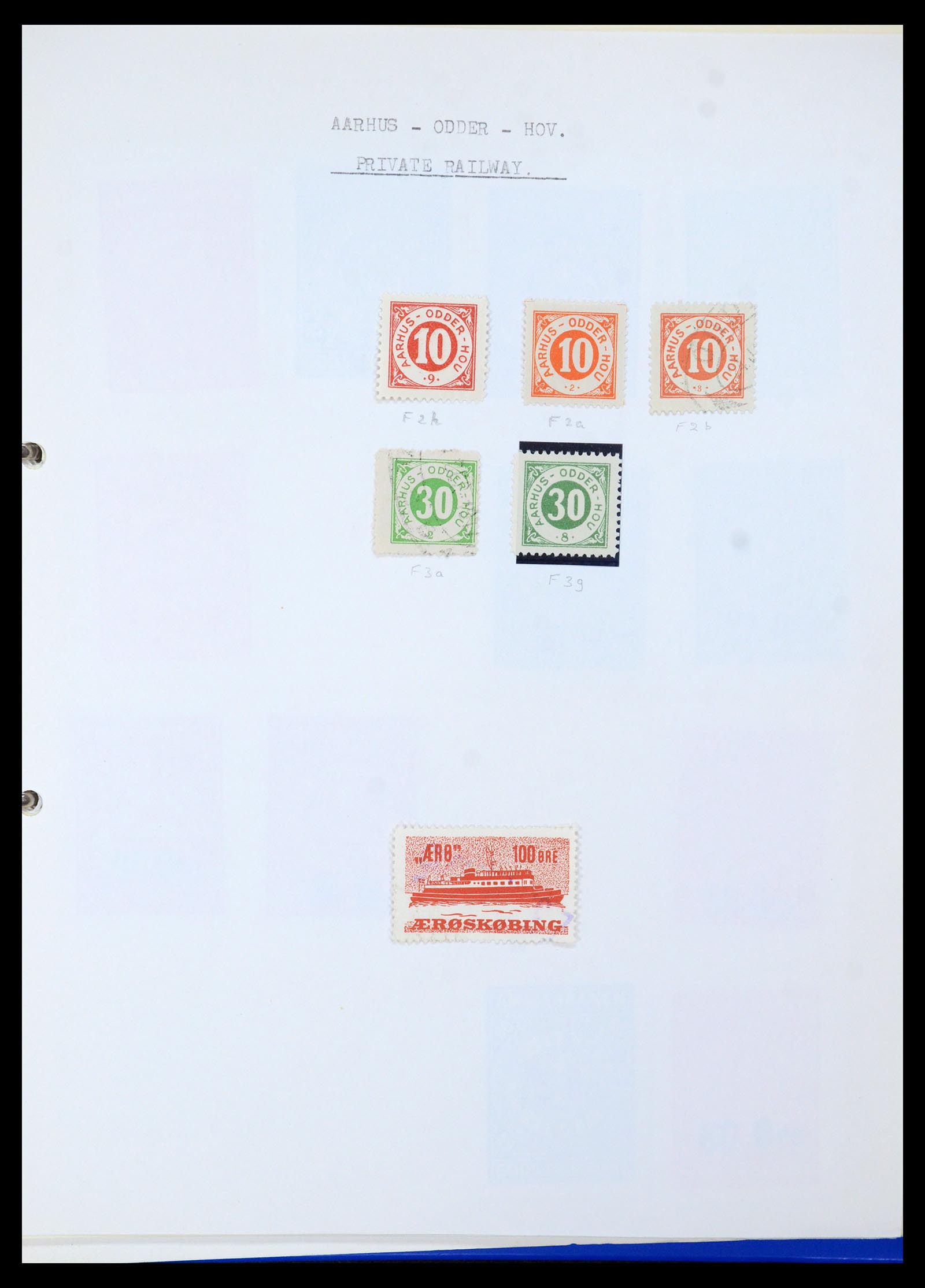 35650 005 - Postzegelverzameling 35650 Denemarken spoorwegzegels.