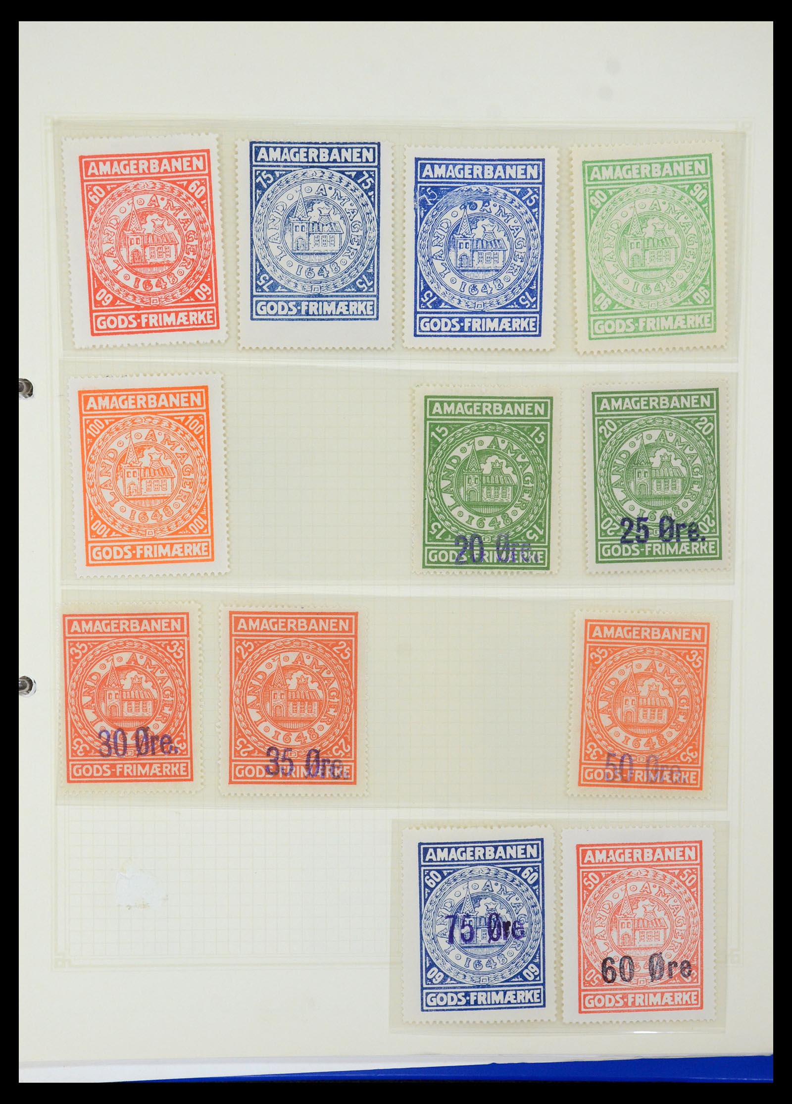 35650 006 - Postzegelverzameling 35650 Denemarken spoorwegzegels.