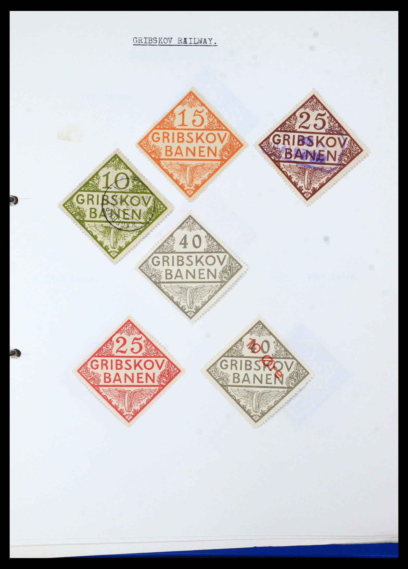35650 012 - Postzegelverzameling 35650 Denemarken spoorwegzegels.