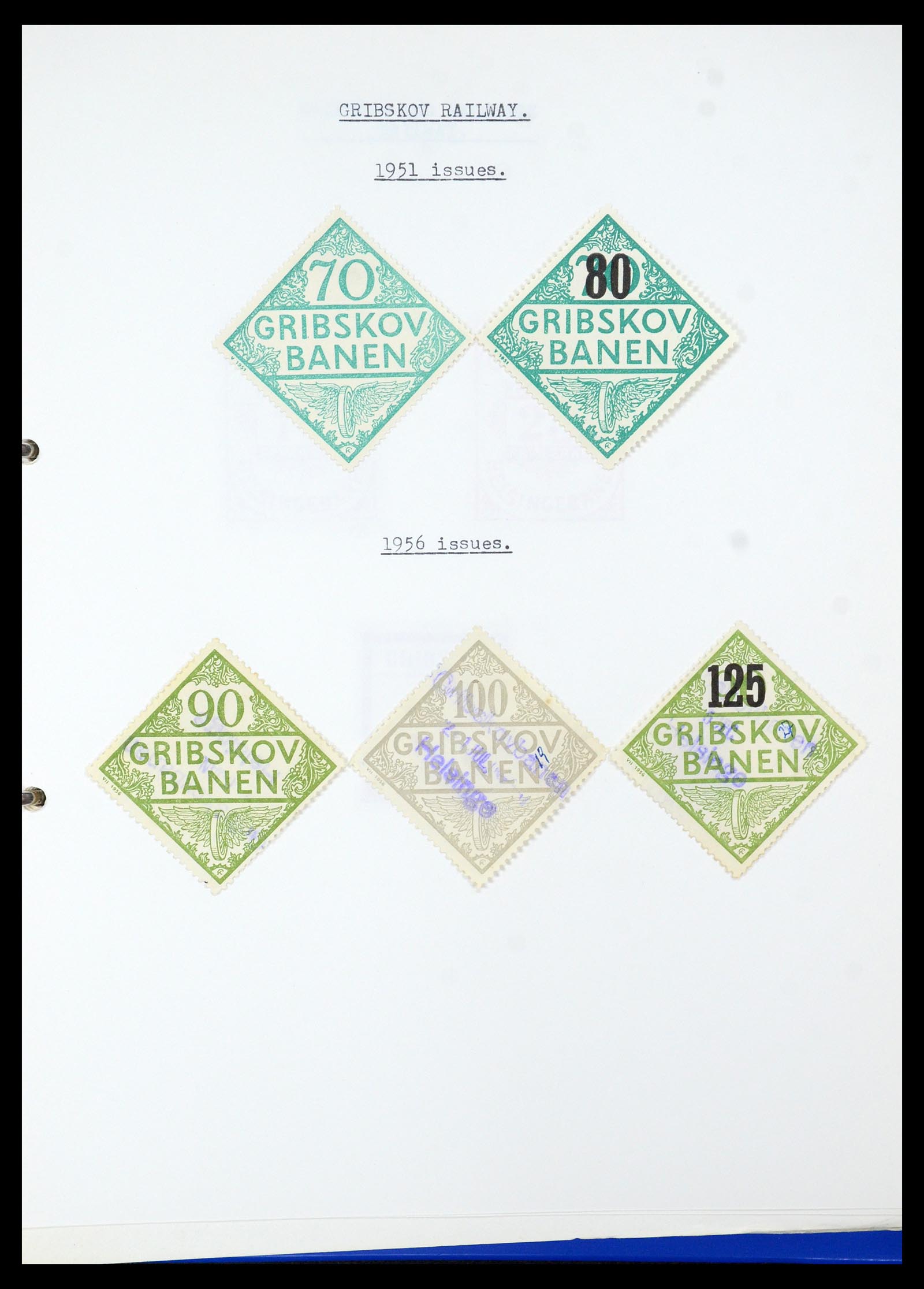 35650 015 - Postzegelverzameling 35650 Denemarken spoorwegzegels.