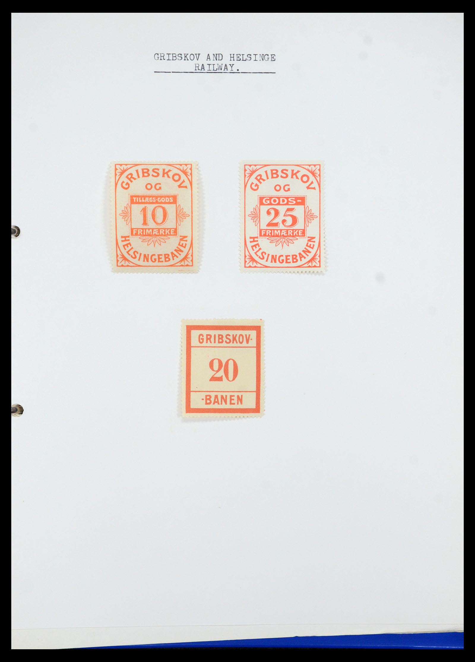 35650 016 - Postzegelverzameling 35650 Denemarken spoorwegzegels.