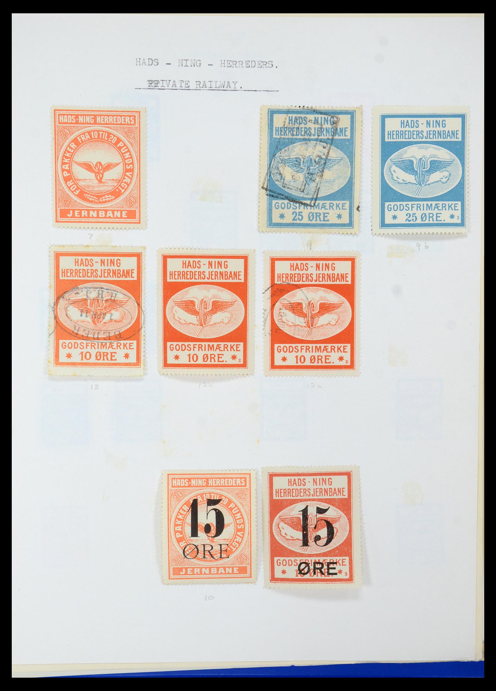 35650 017 - Postzegelverzameling 35650 Denemarken spoorwegzegels.