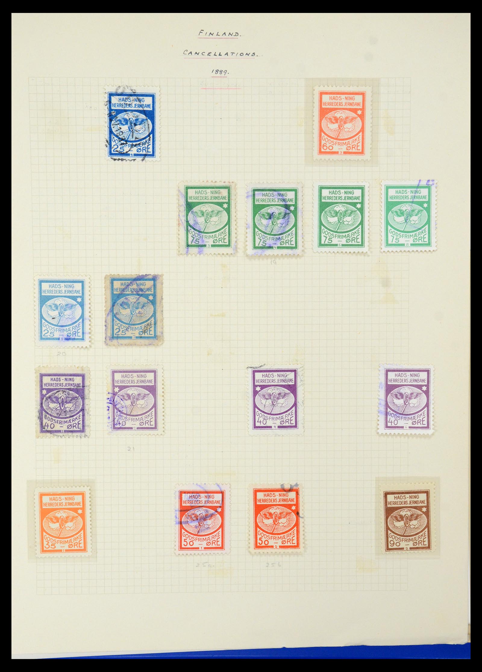 35650 018 - Postzegelverzameling 35650 Denemarken spoorwegzegels.