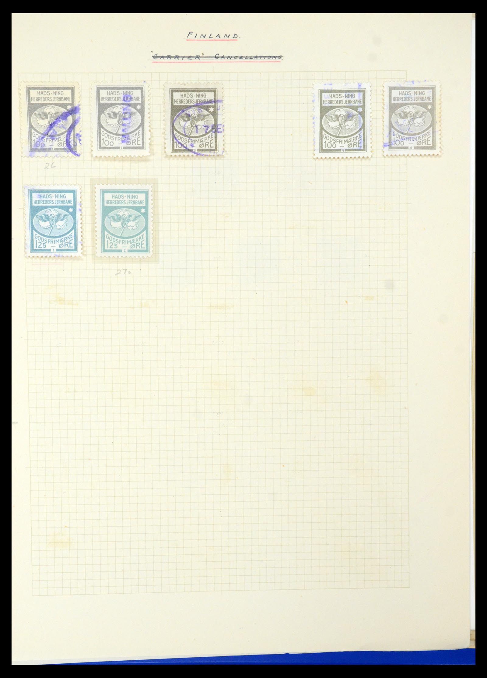 35650 019 - Postzegelverzameling 35650 Denemarken spoorwegzegels.