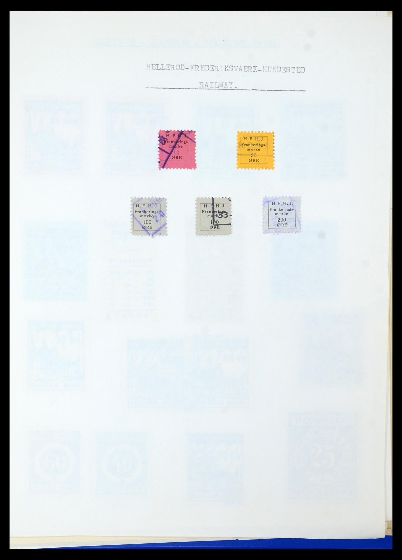35650 020 - Postzegelverzameling 35650 Denemarken spoorwegzegels.