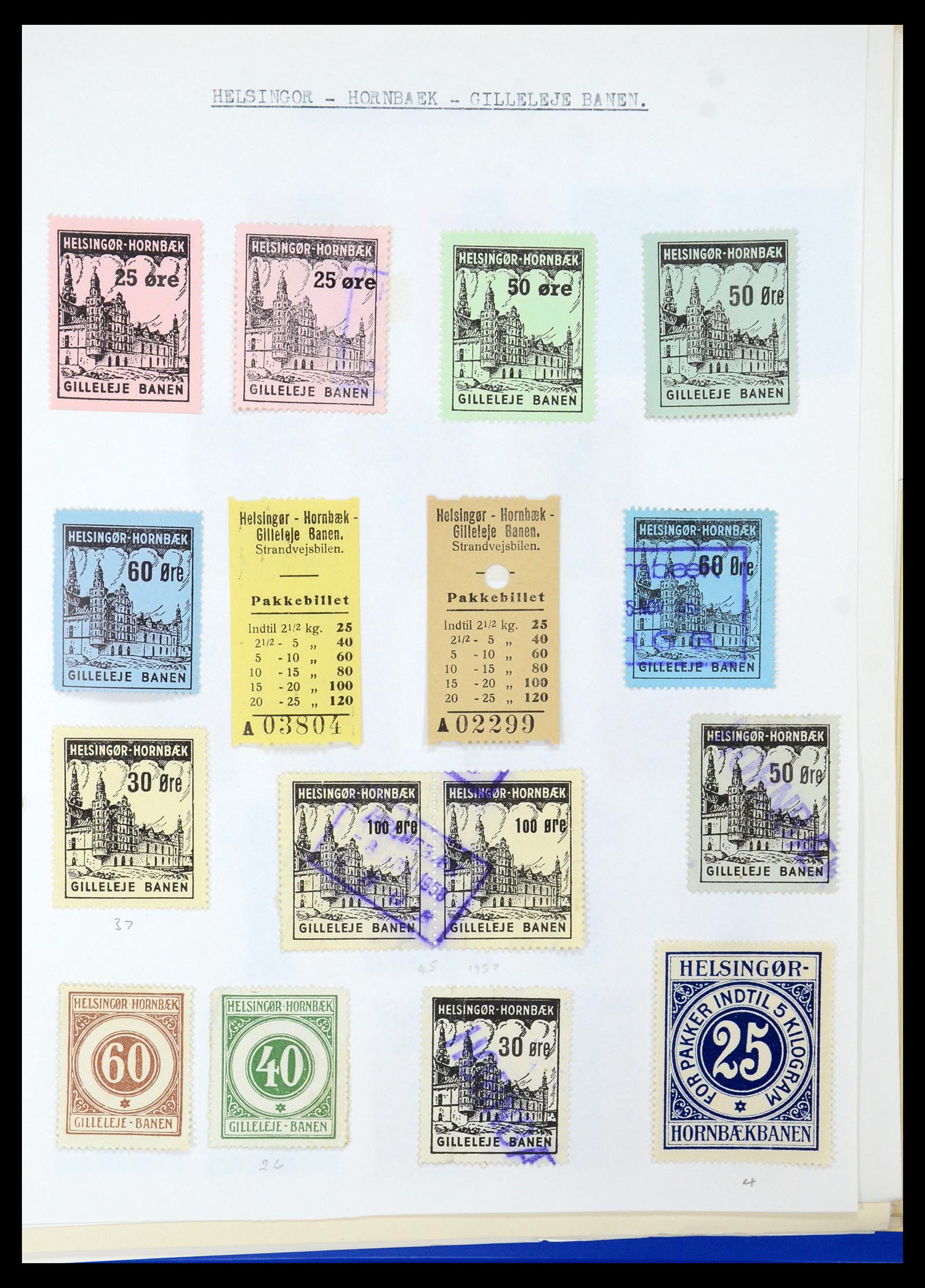 35650 021 - Postzegelverzameling 35650 Denemarken spoorwegzegels.