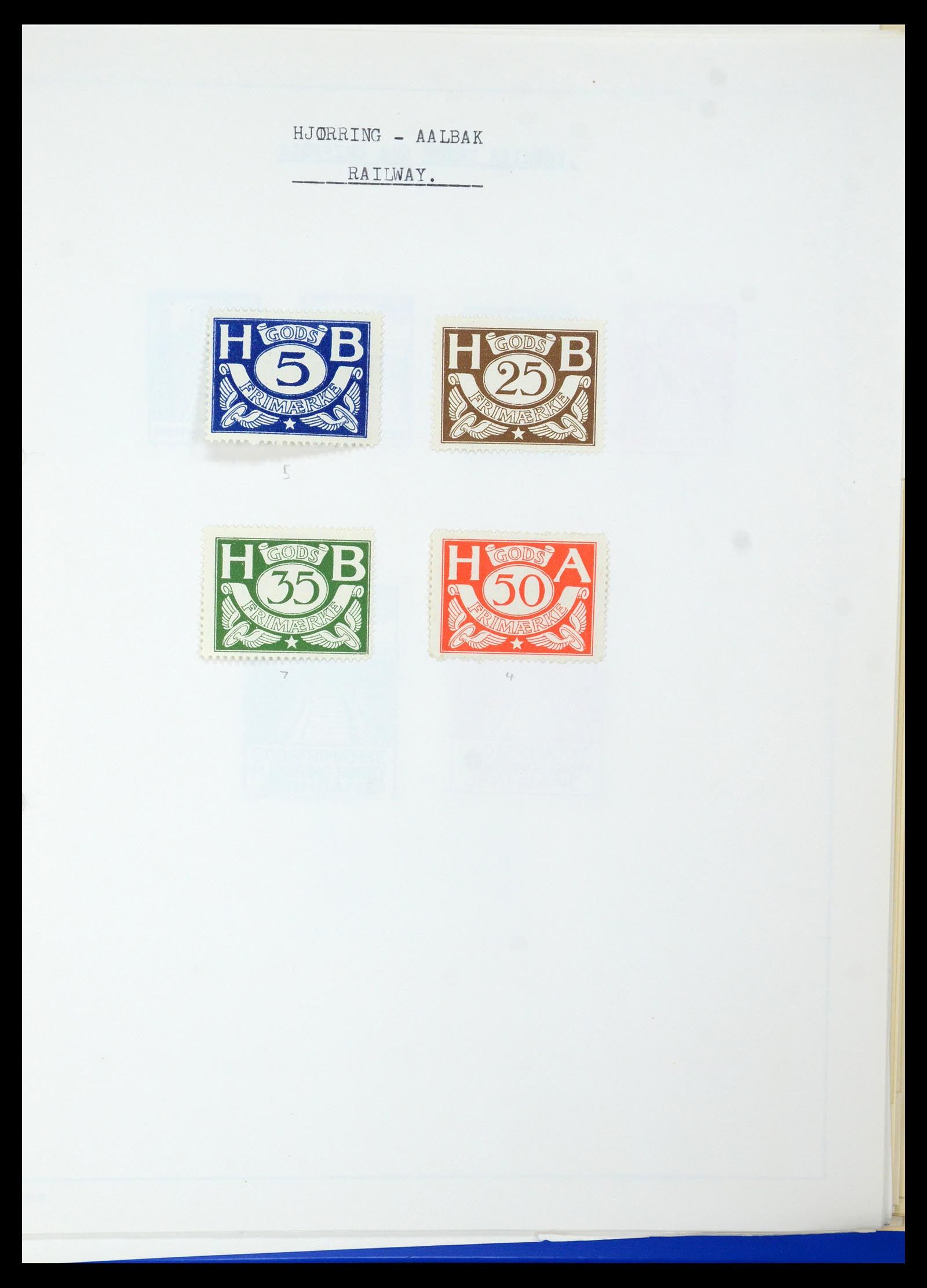 35650 024 - Postzegelverzameling 35650 Denemarken spoorwegzegels.