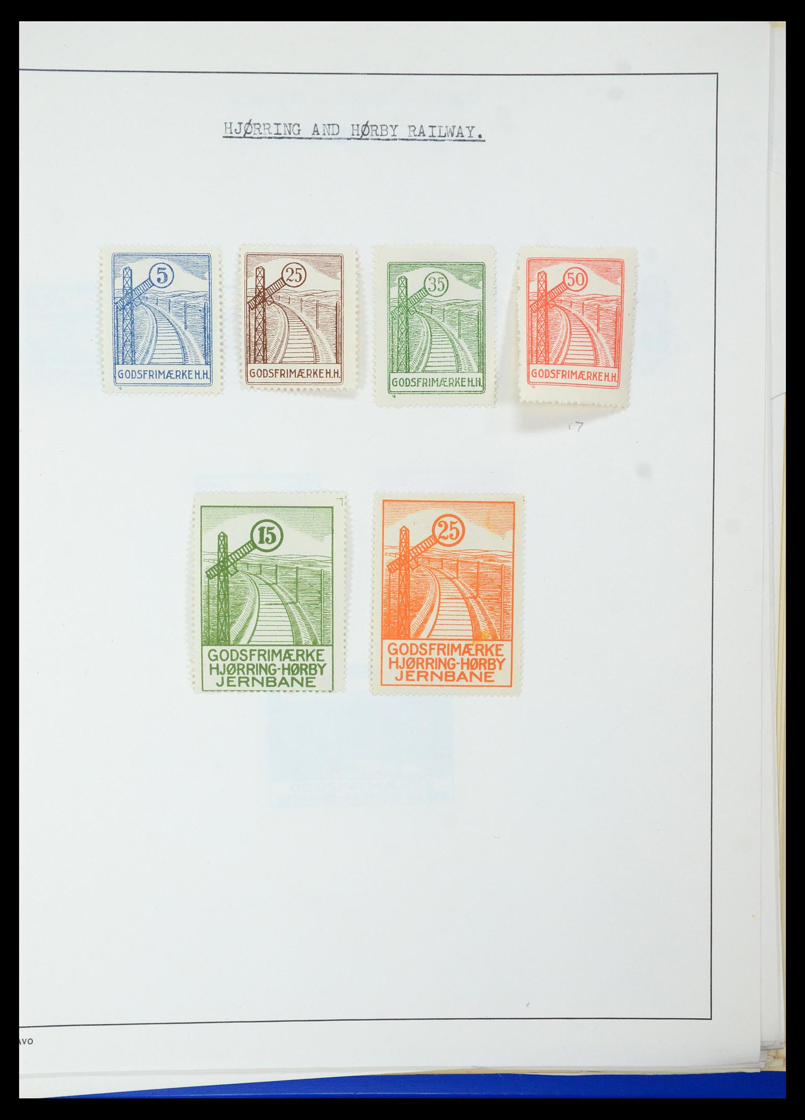 35650 025 - Postzegelverzameling 35650 Denemarken spoorwegzegels.