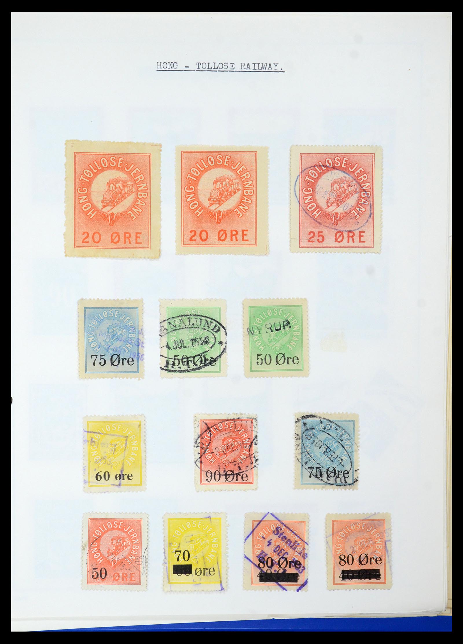 35650 027 - Stamp Collection 35650 Denmark railroad stamps.