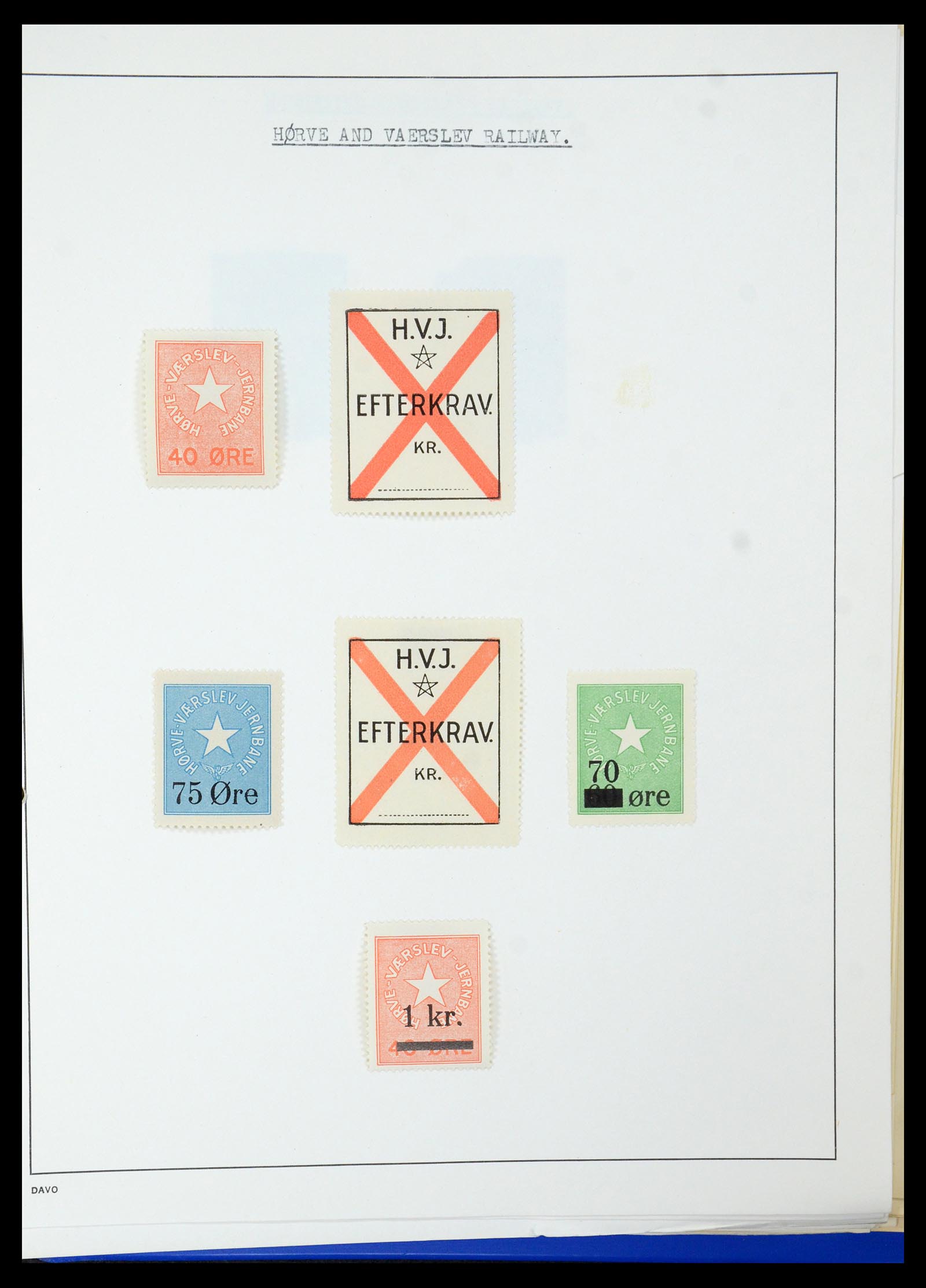 35650 029 - Stamp Collection 35650 Denmark railroad stamps.