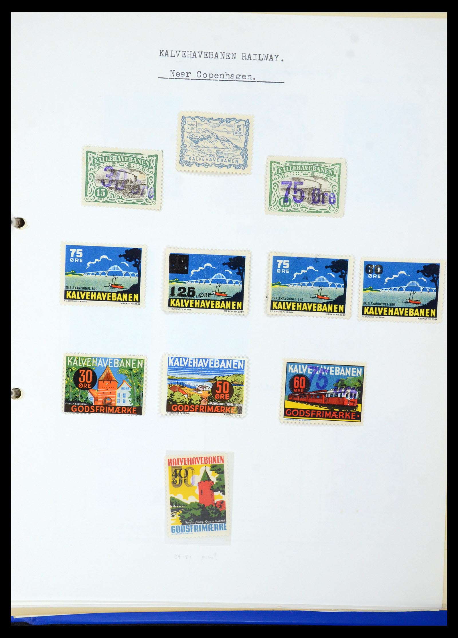 35650 031 - Stamp Collection 35650 Denmark railroad stamps.