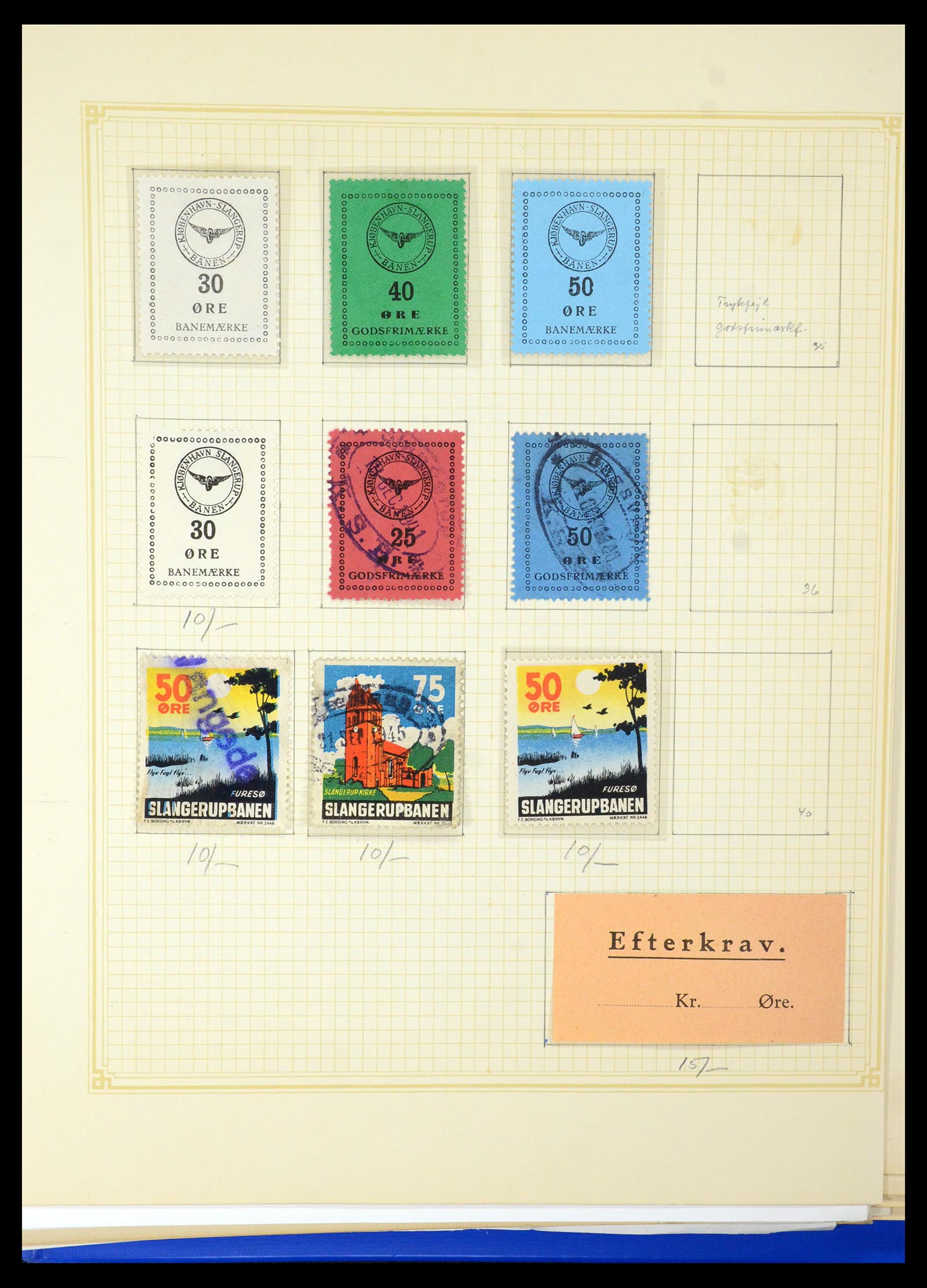 35650 035 - Postzegelverzameling 35650 Denemarken spoorwegzegels.
