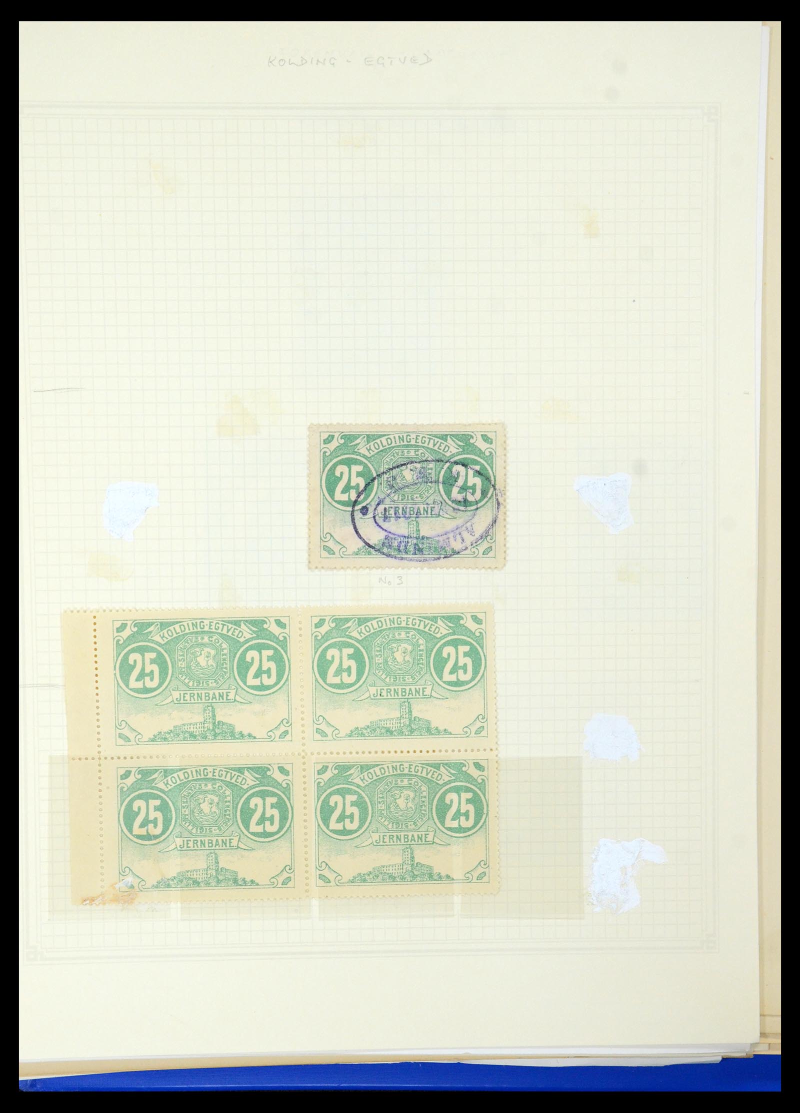 35650 037 - Postzegelverzameling 35650 Denemarken spoorwegzegels.