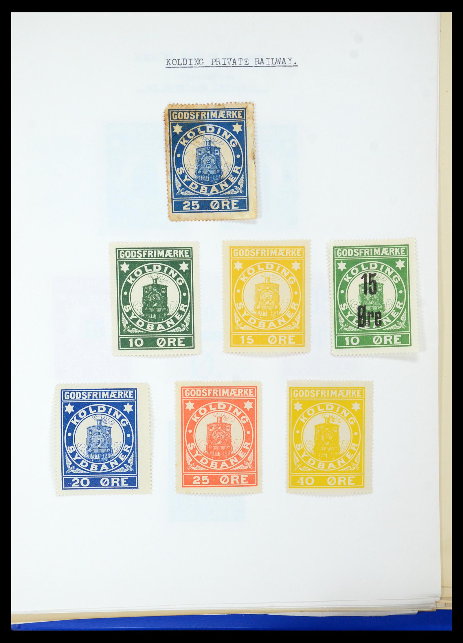 35650 038 - Postzegelverzameling 35650 Denemarken spoorwegzegels.