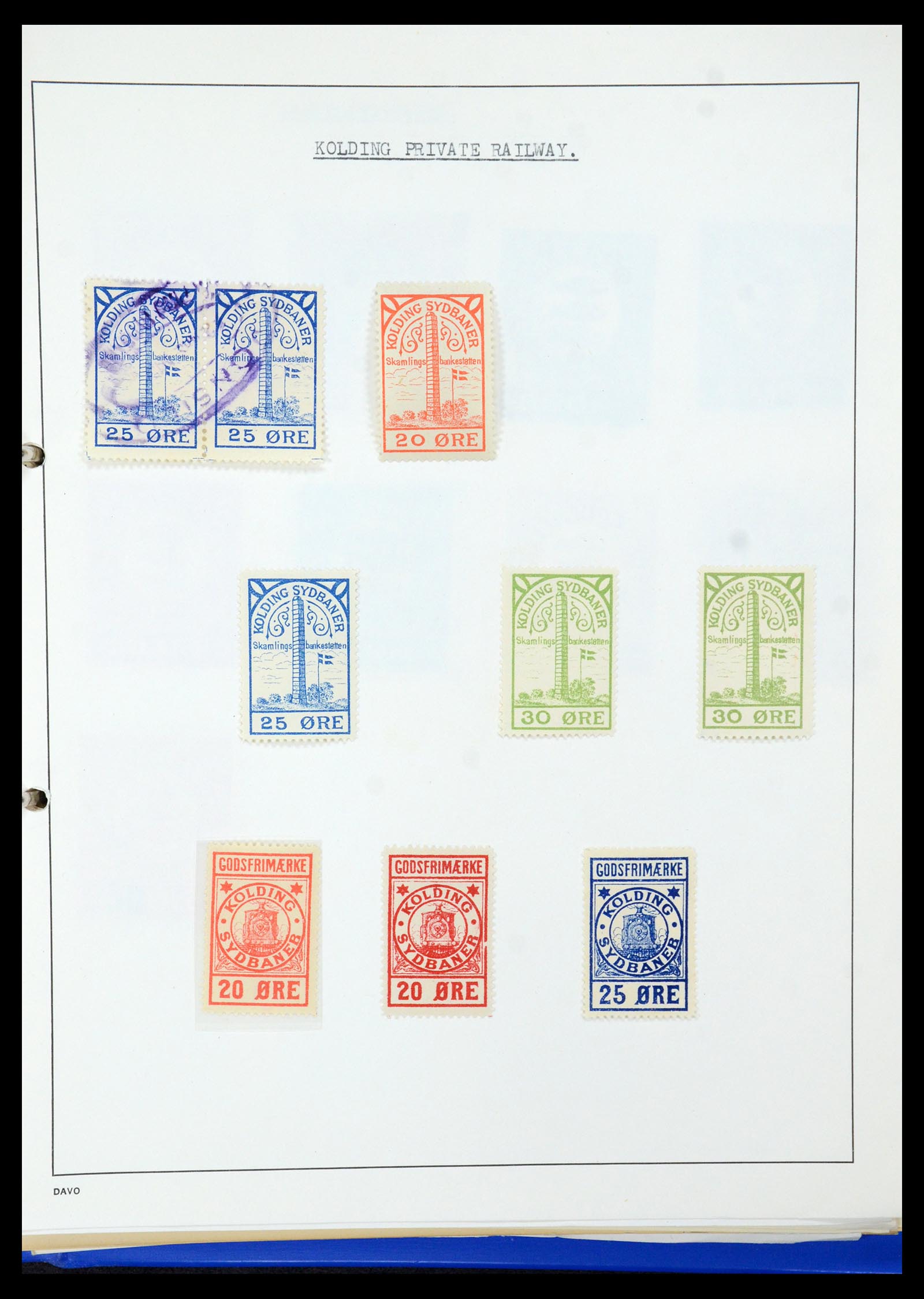 35650 040 - Postzegelverzameling 35650 Denemarken spoorwegzegels.