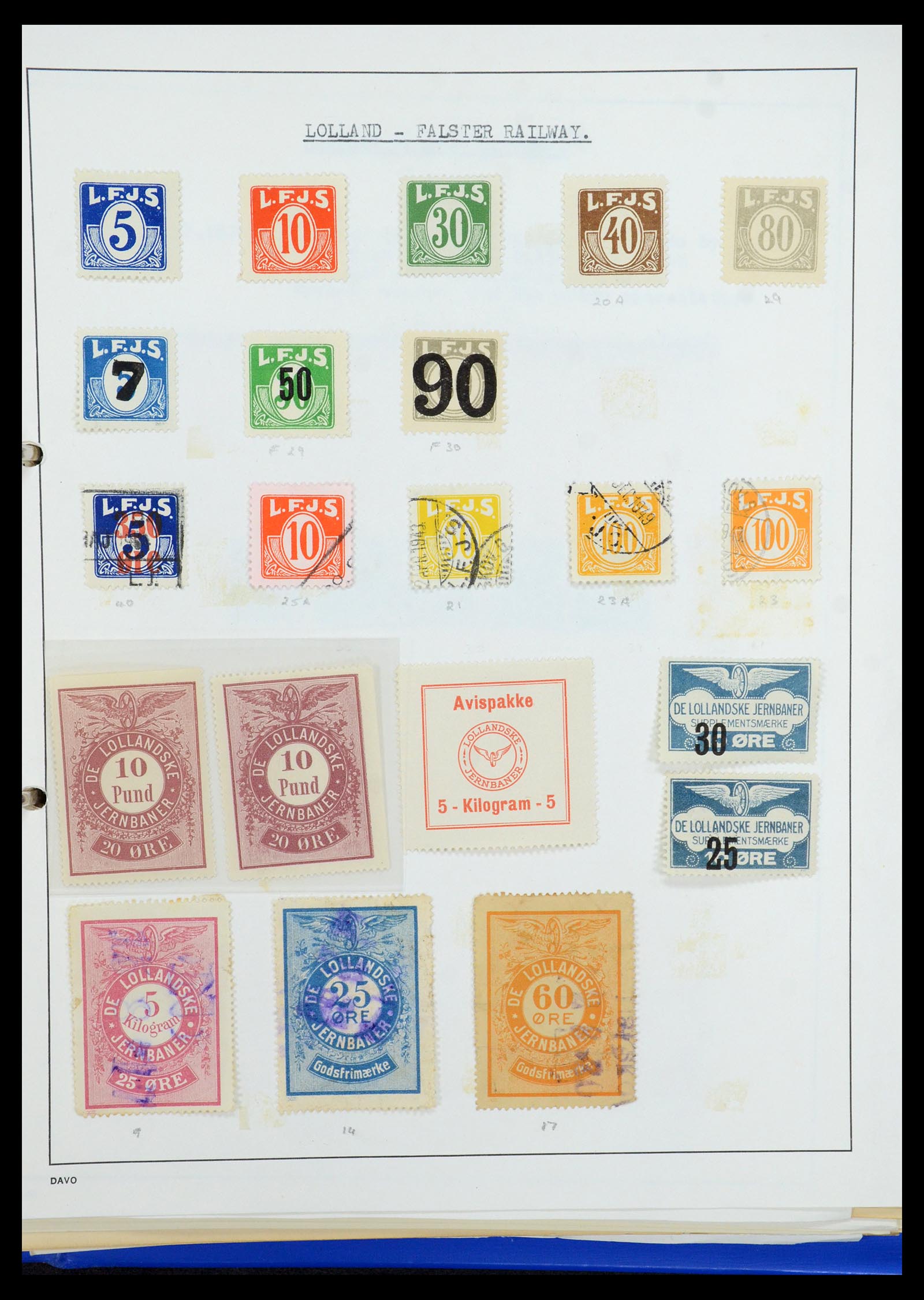 35650 042 - Postzegelverzameling 35650 Denemarken spoorwegzegels.
