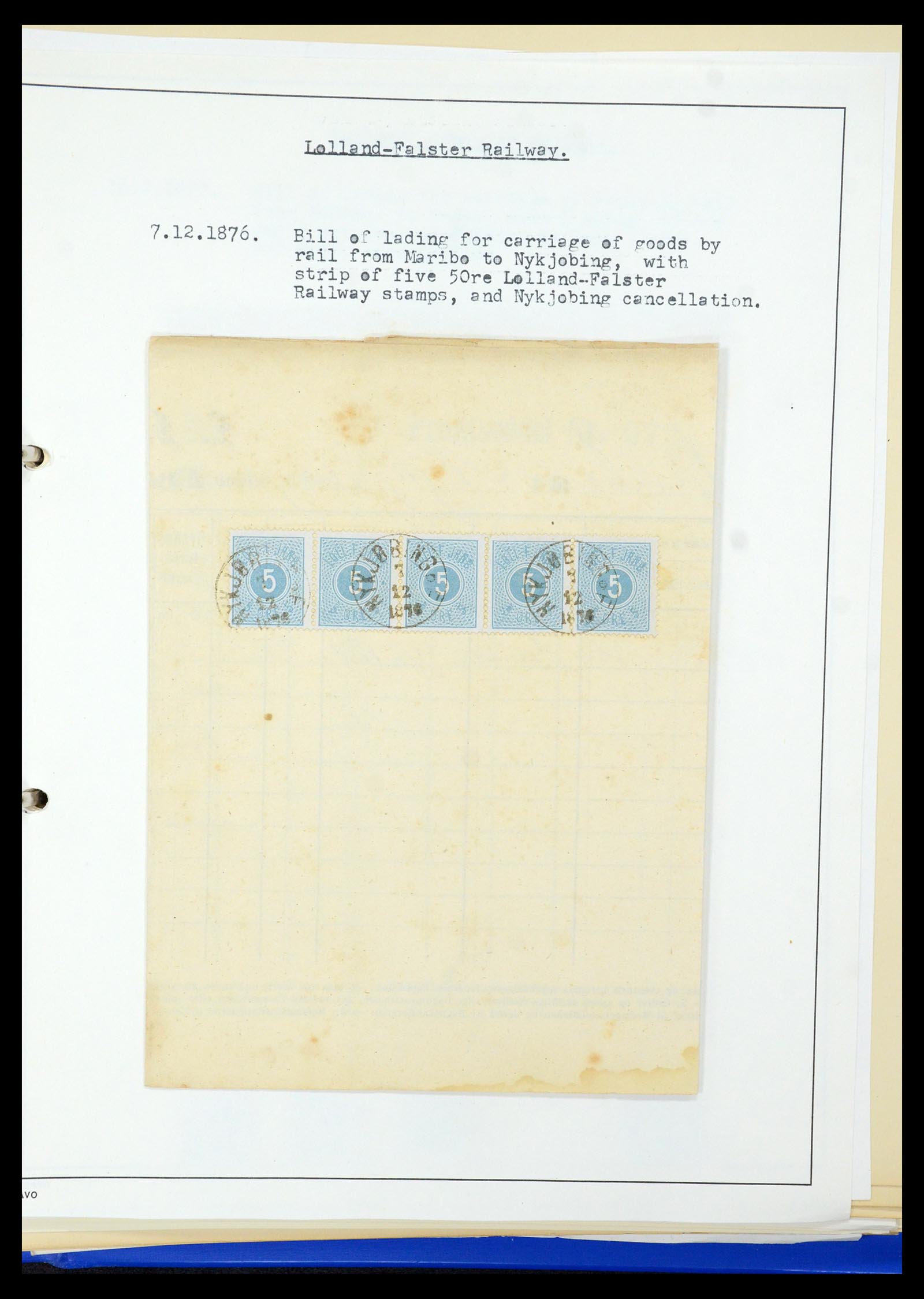 35650 043 - Postzegelverzameling 35650 Denemarken spoorwegzegels.