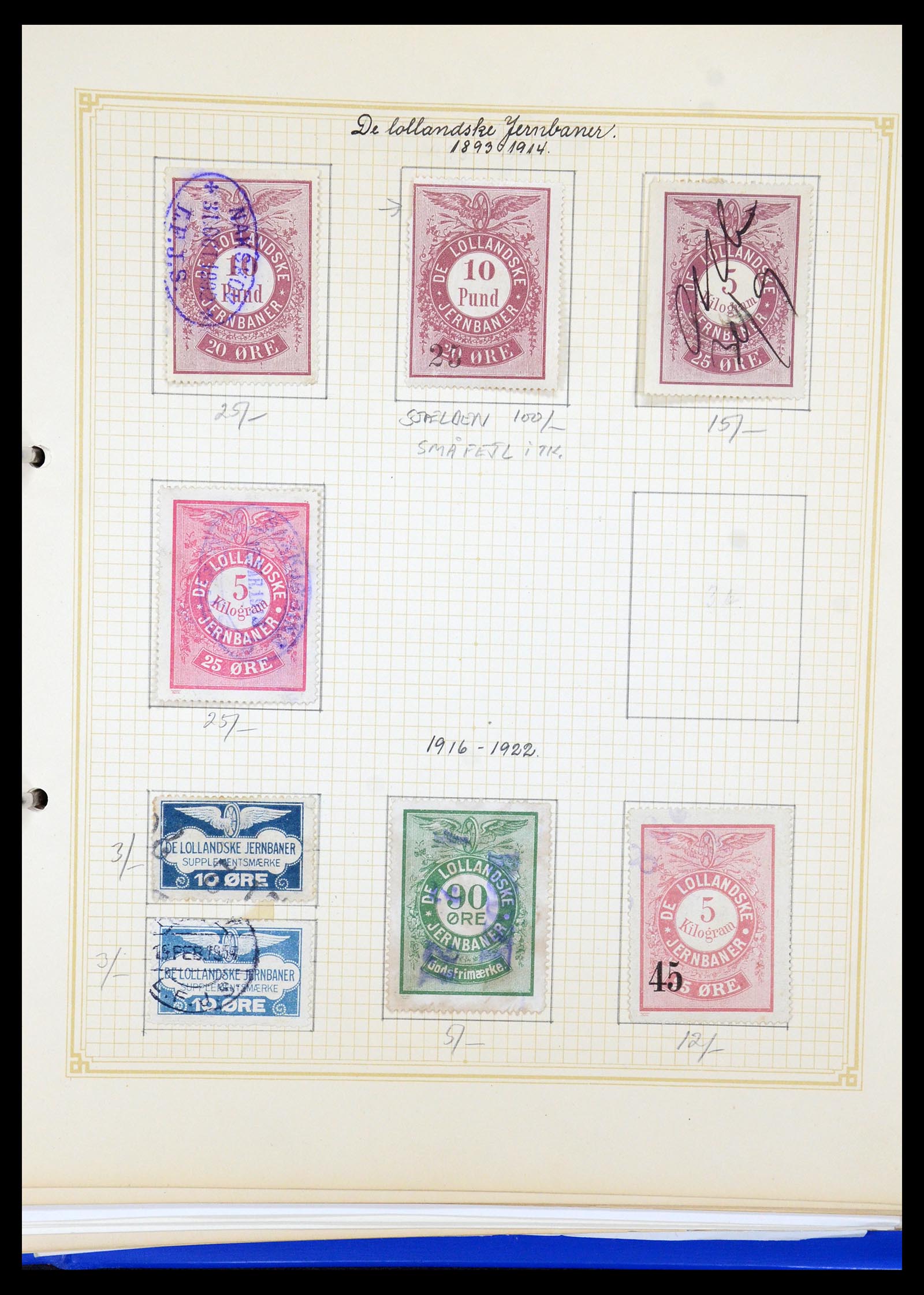 35650 046 - Postzegelverzameling 35650 Denemarken spoorwegzegels.