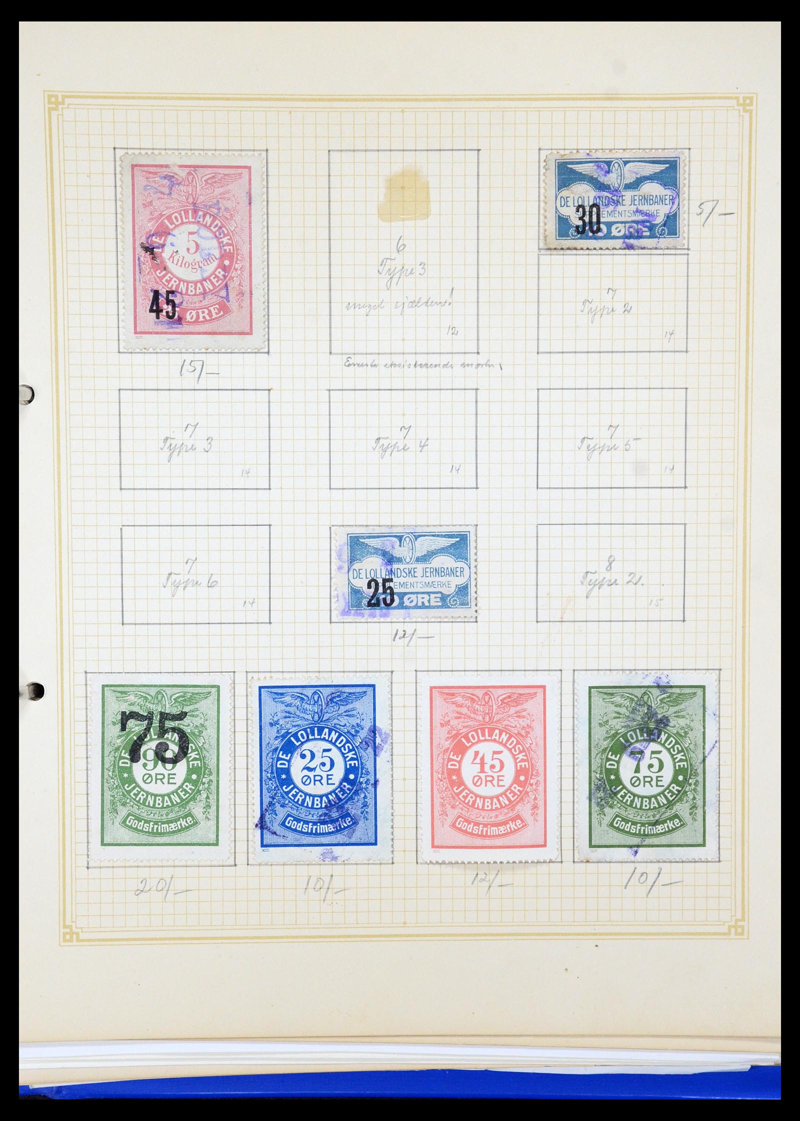 35650 047 - Postzegelverzameling 35650 Denemarken spoorwegzegels.