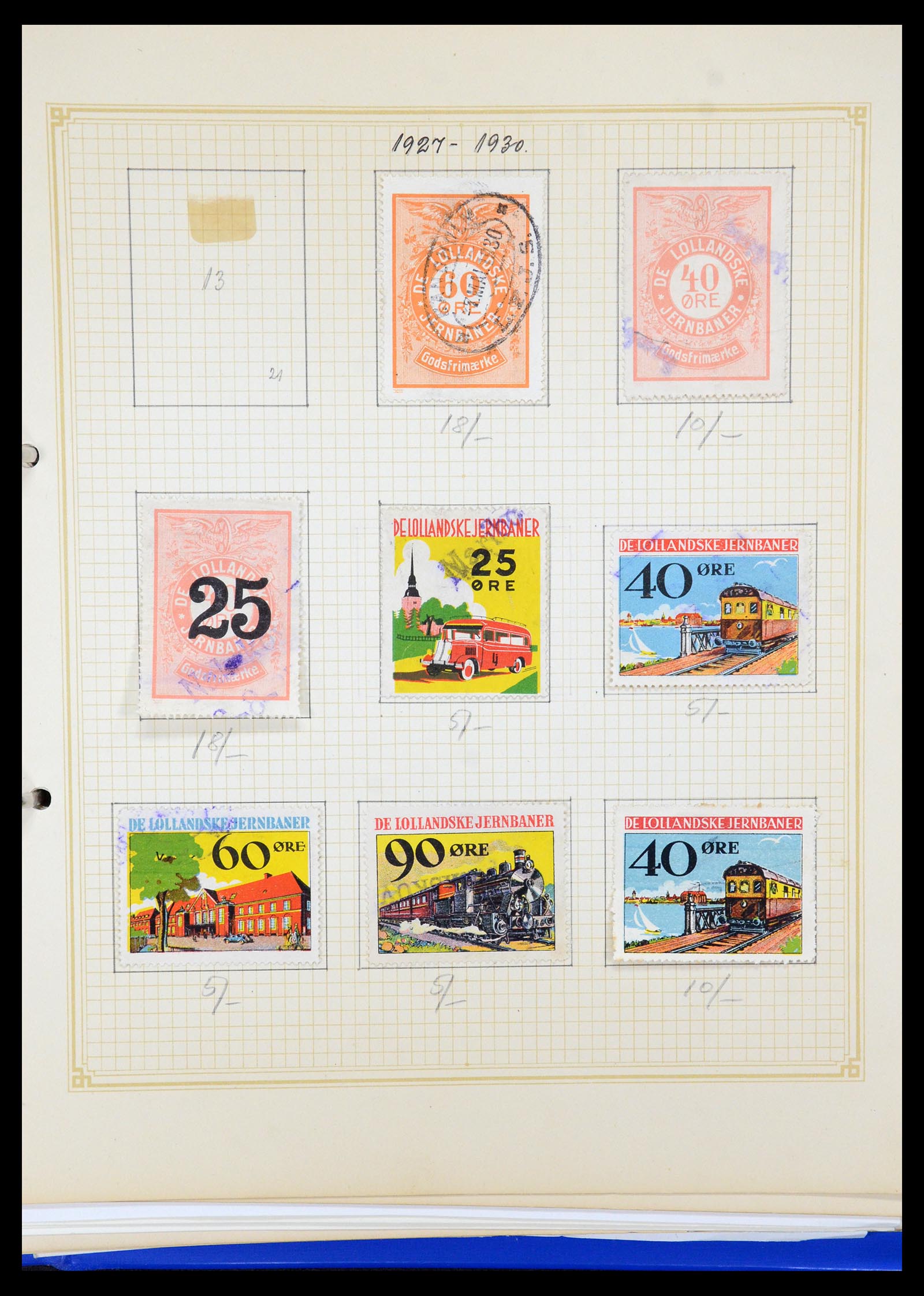 35650 048 - Postzegelverzameling 35650 Denemarken spoorwegzegels.