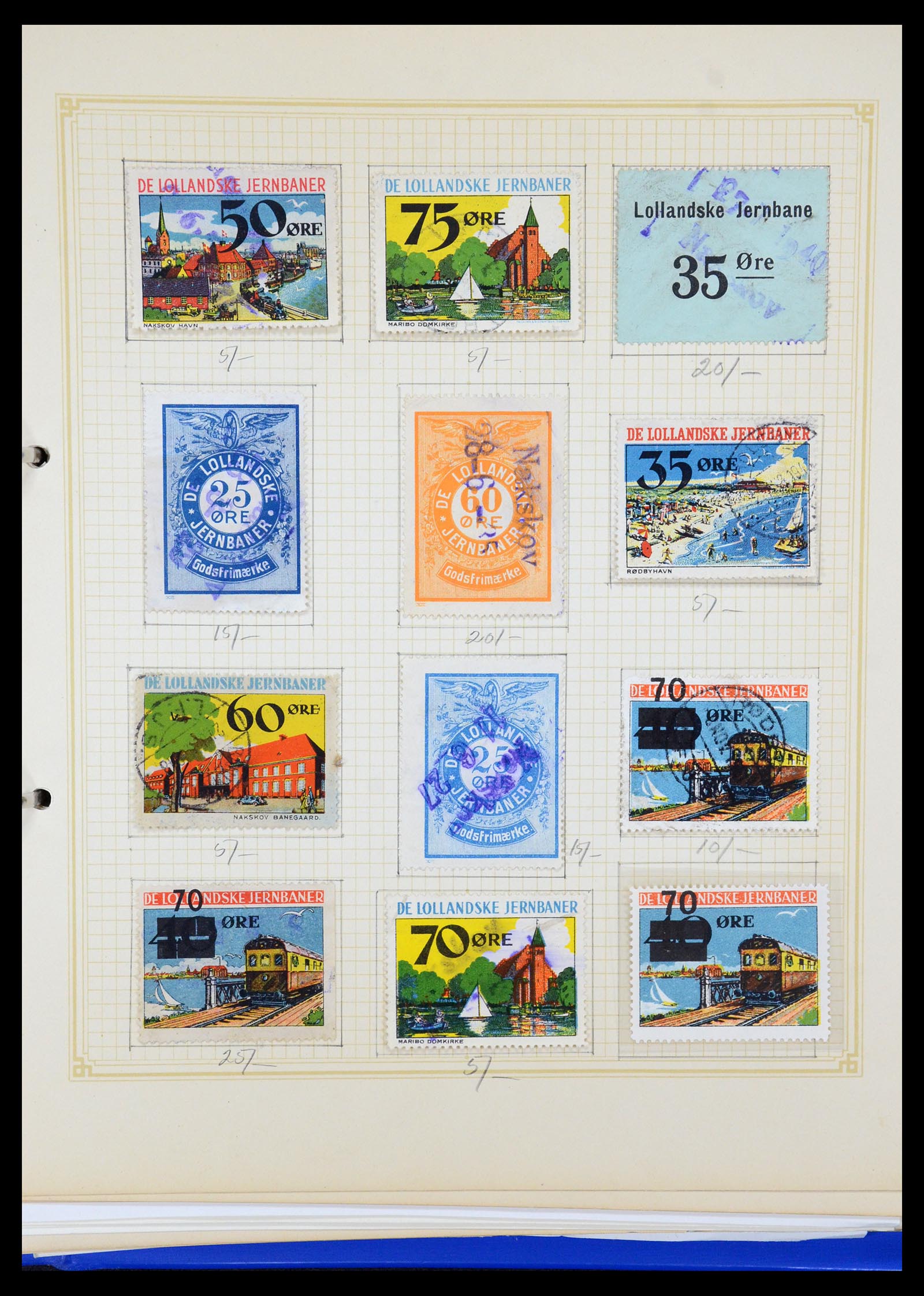 35650 049 - Postzegelverzameling 35650 Denemarken spoorwegzegels.