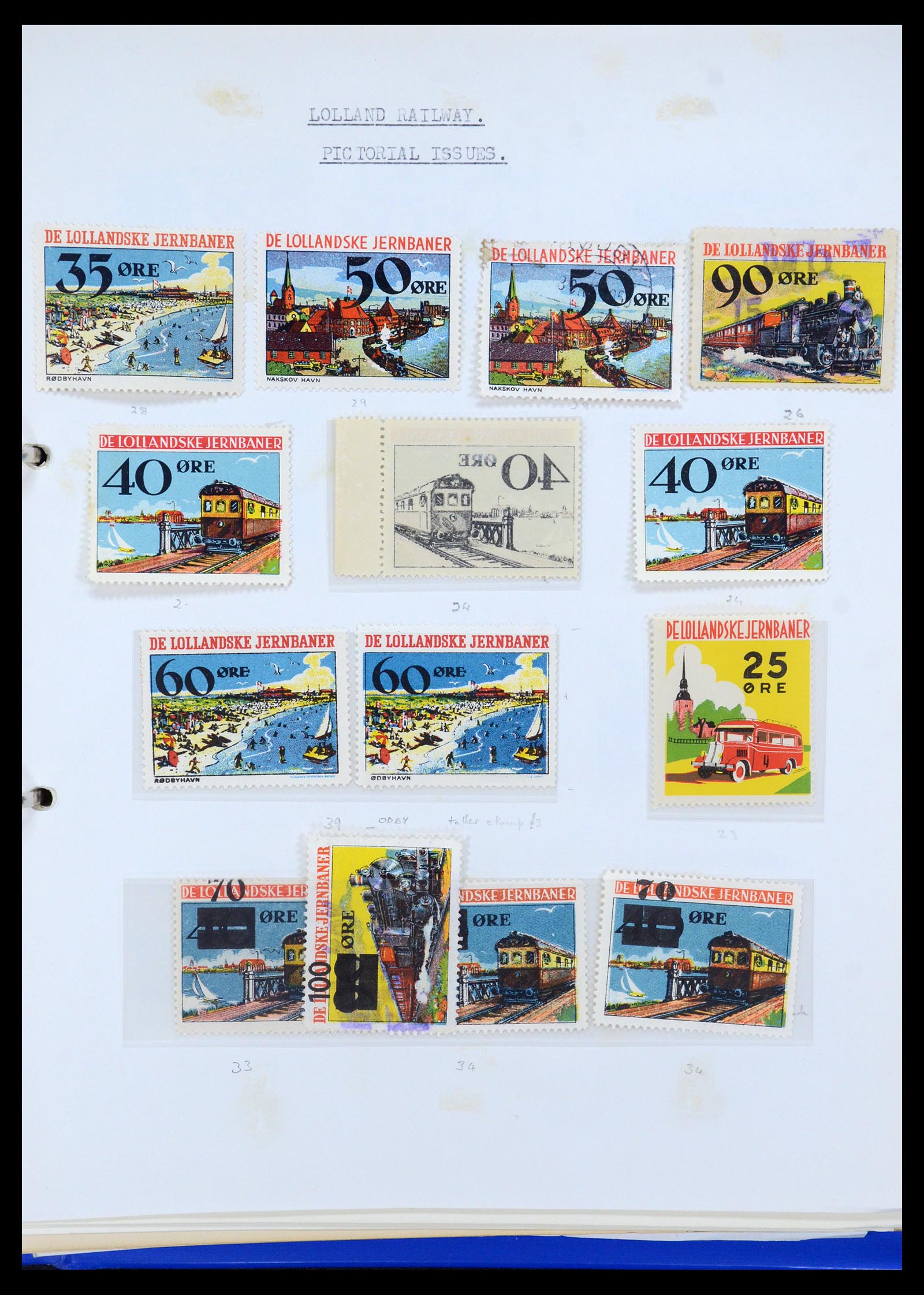 35650 053 - Postzegelverzameling 35650 Denemarken spoorwegzegels.