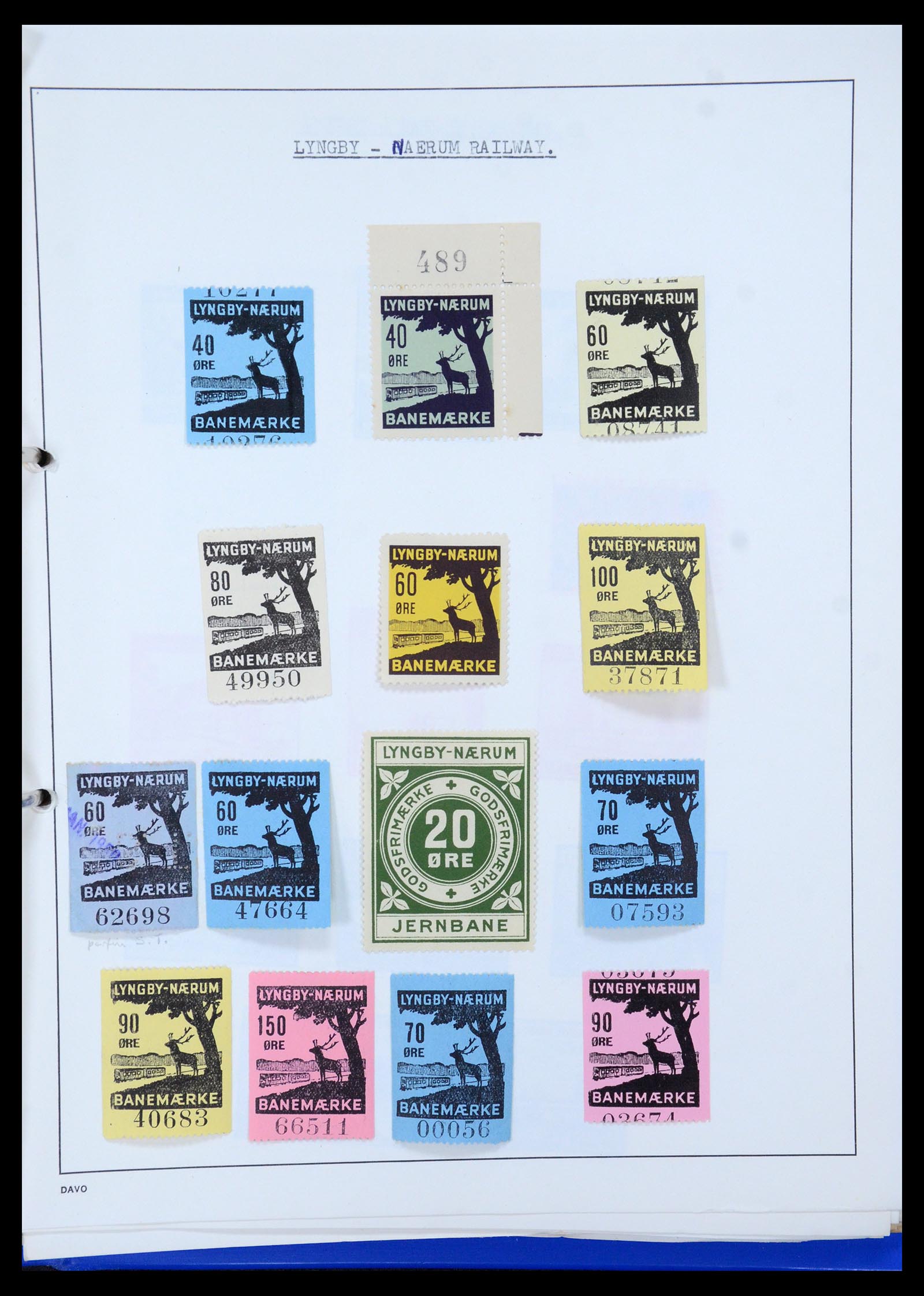 35650 060 - Postzegelverzameling 35650 Denemarken spoorwegzegels.