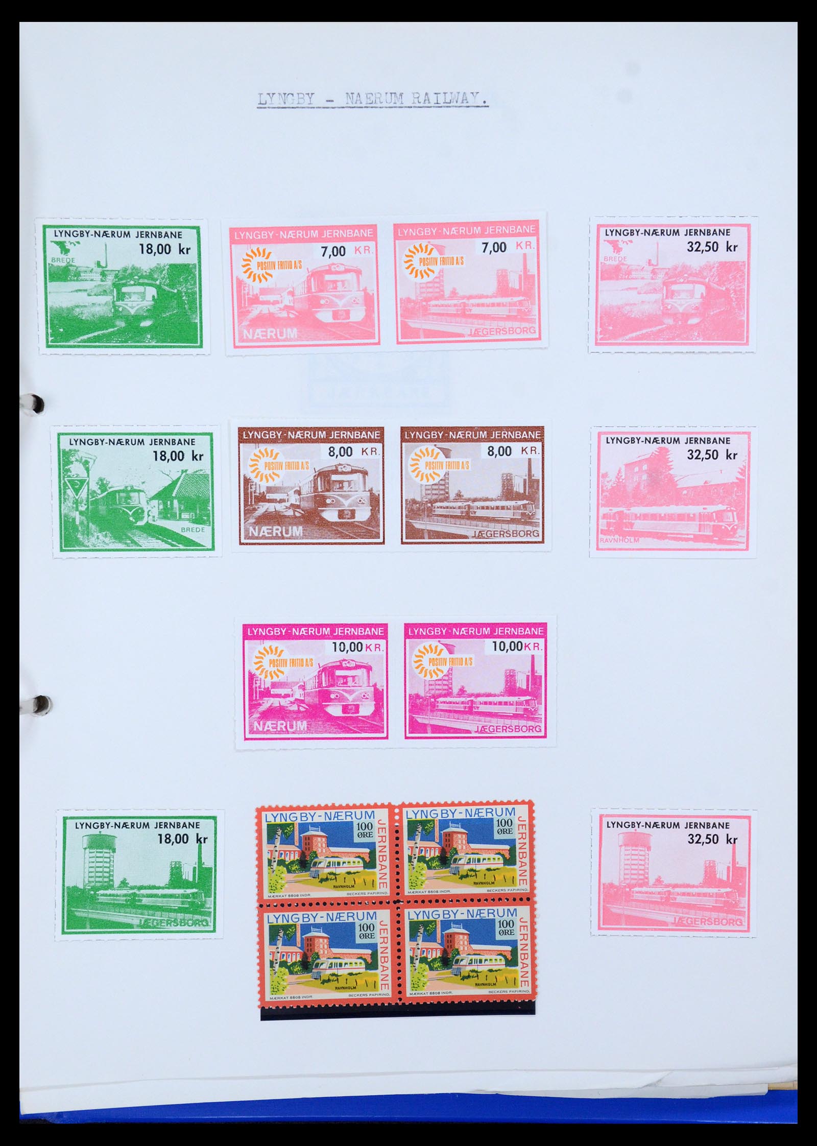 35650 063 - Stamp Collection 35650 Denmark railroad stamps.