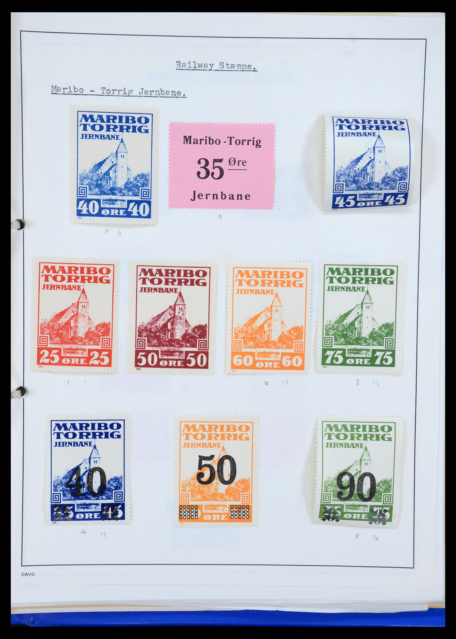 35650 066 - Stamp Collection 35650 Denmark railroad stamps.