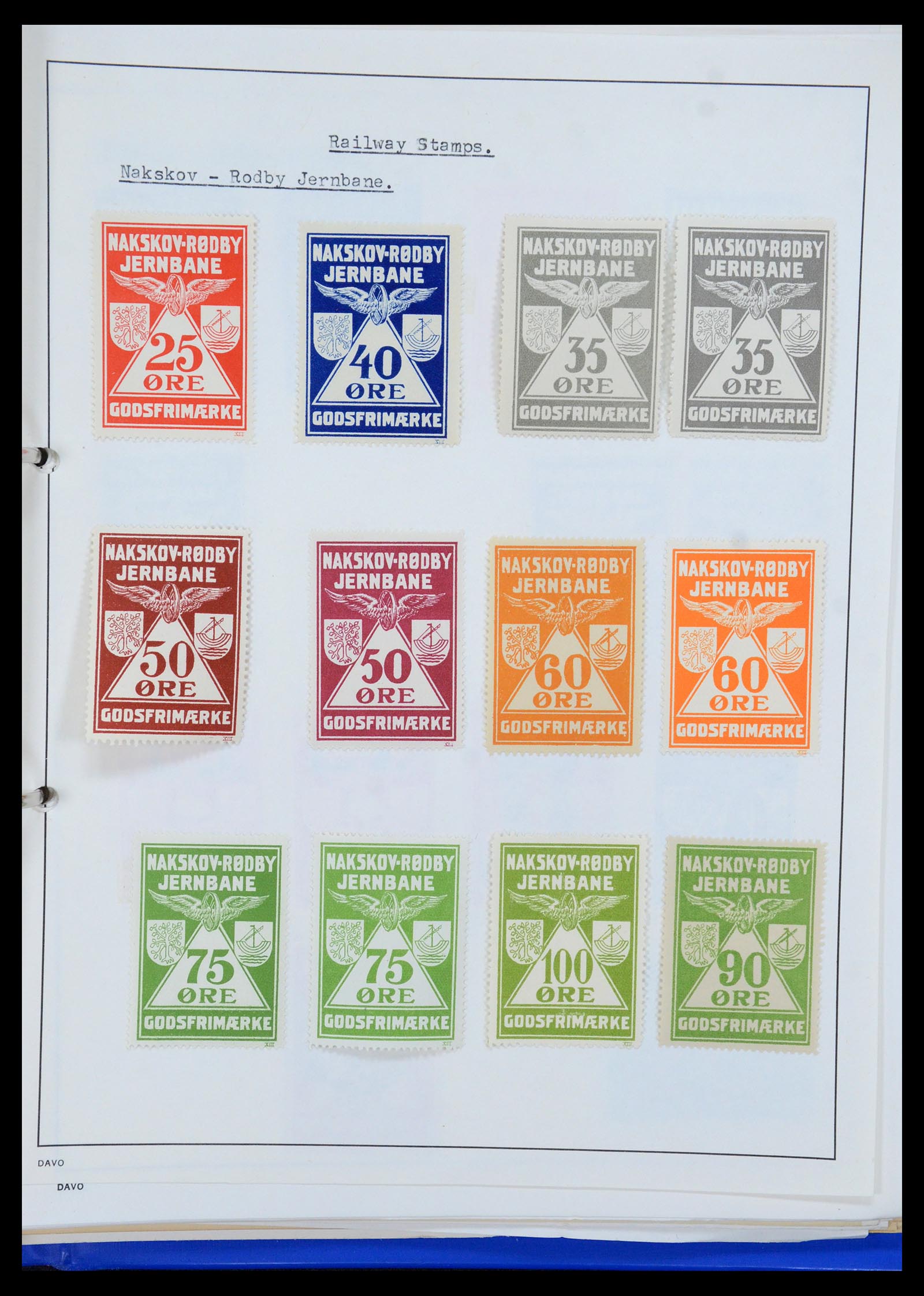 35650 068 - Stamp Collection 35650 Denmark railroad stamps.