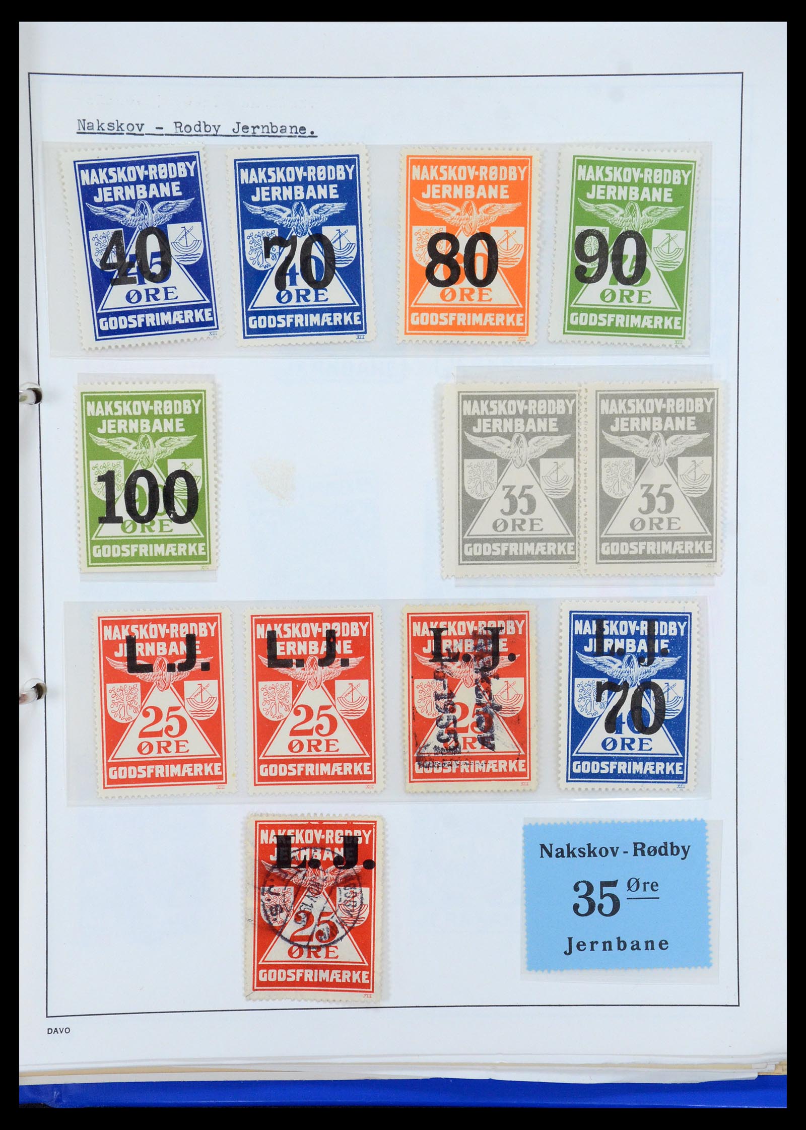 35650 069 - Stamp Collection 35650 Denmark railroad stamps.