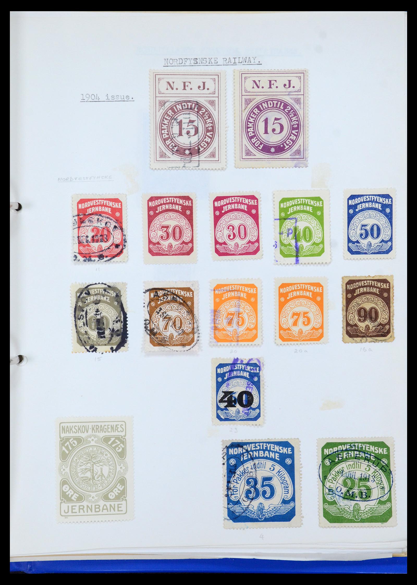 35650 072 - Stamp Collection 35650 Denmark railroad stamps.