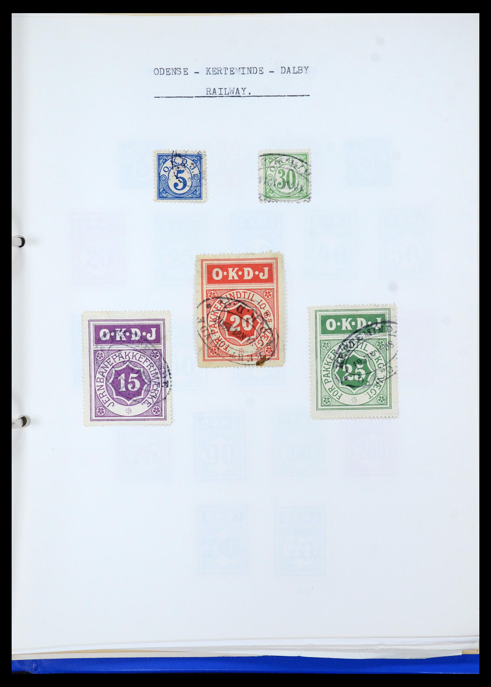 35650 074 - Stamp Collection 35650 Denmark railroad stamps.