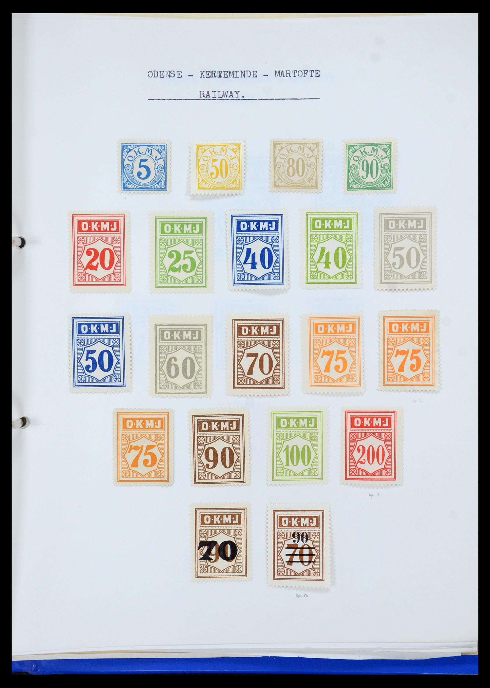 35650 075 - Stamp Collection 35650 Denmark railroad stamps.