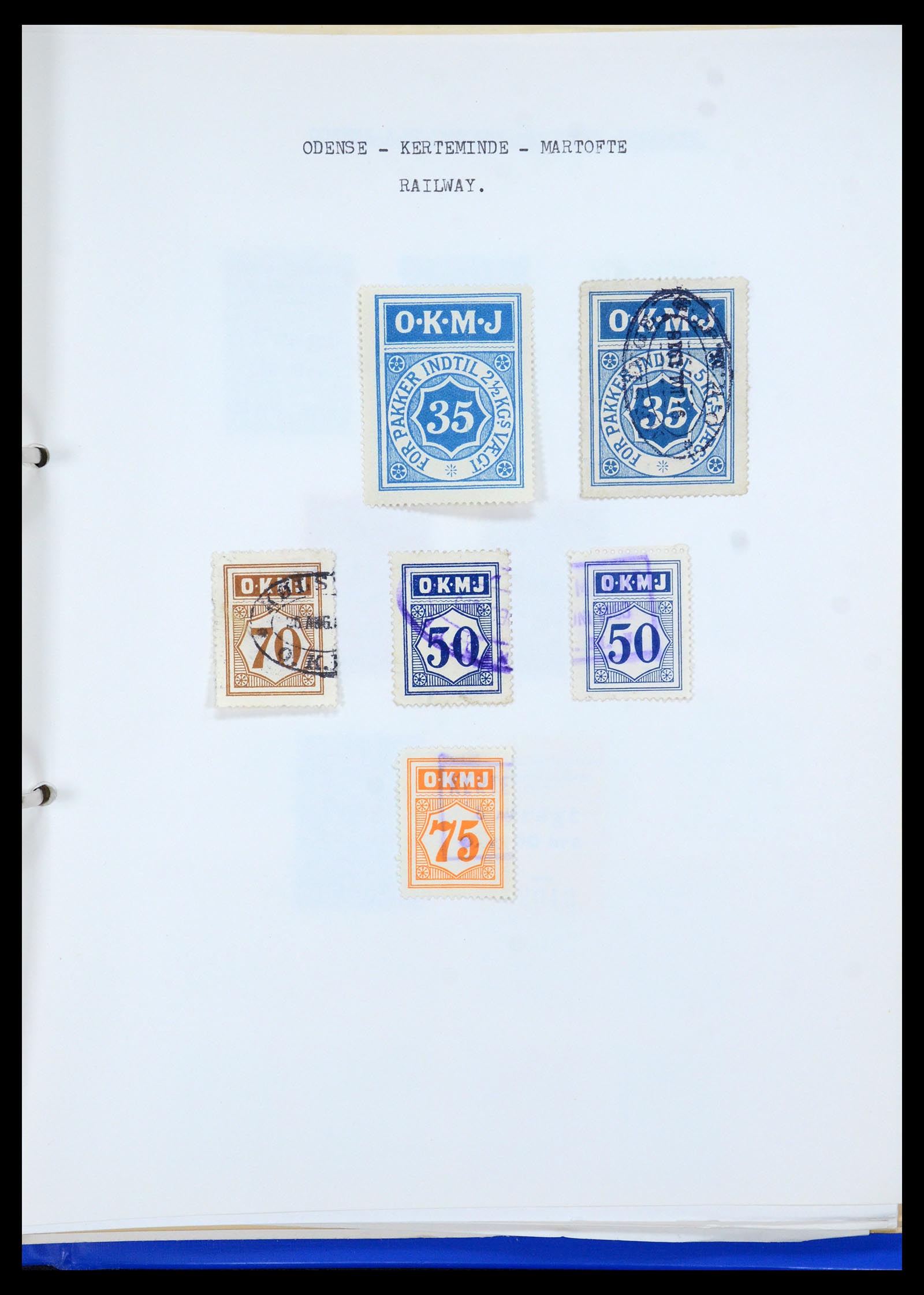 35650 076 - Stamp Collection 35650 Denmark railroad stamps.