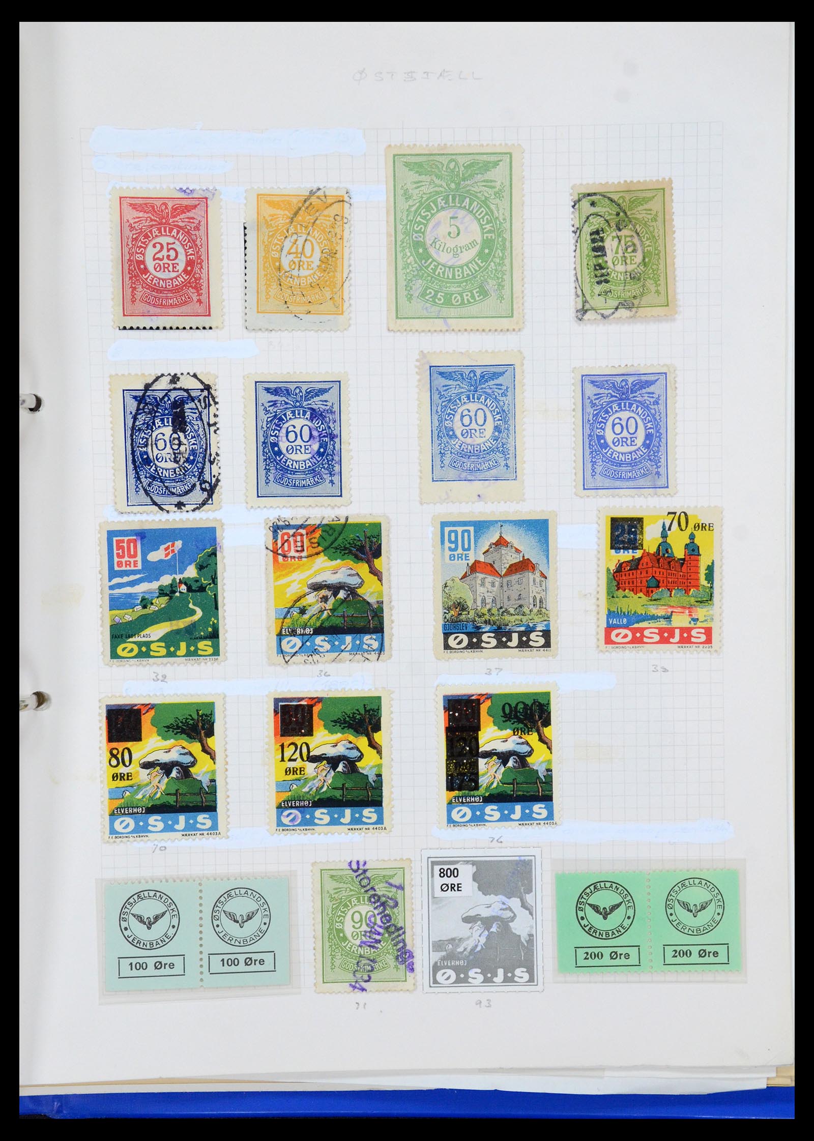 35650 081 - Stamp Collection 35650 Denmark railroad stamps.
