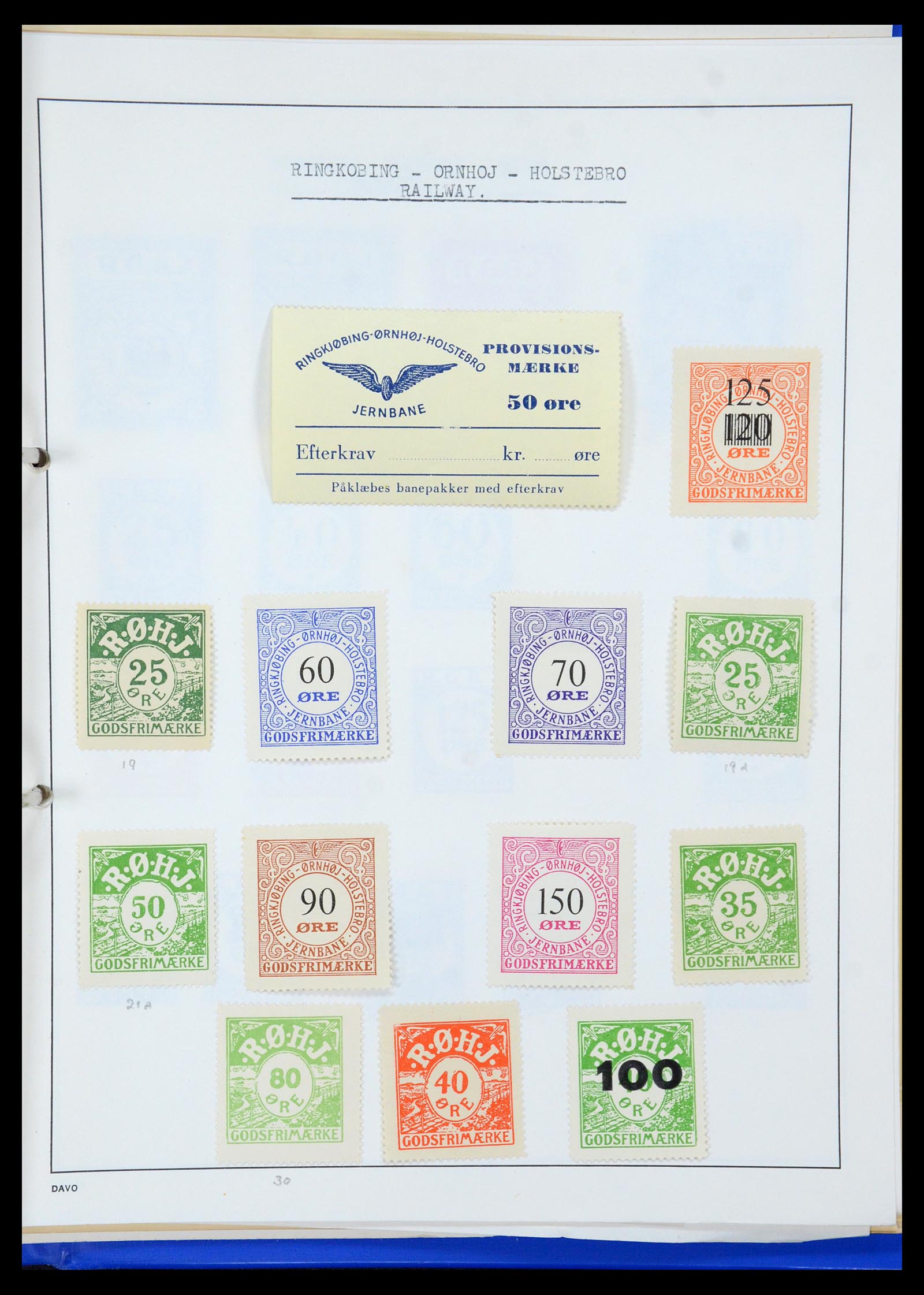 35650 083 - Stamp Collection 35650 Denmark railroad stamps.