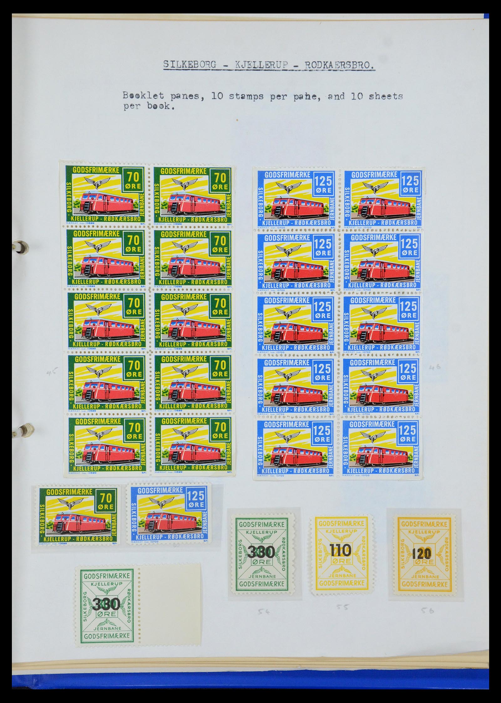 35650 086 - Stamp Collection 35650 Denmark railroad stamps.