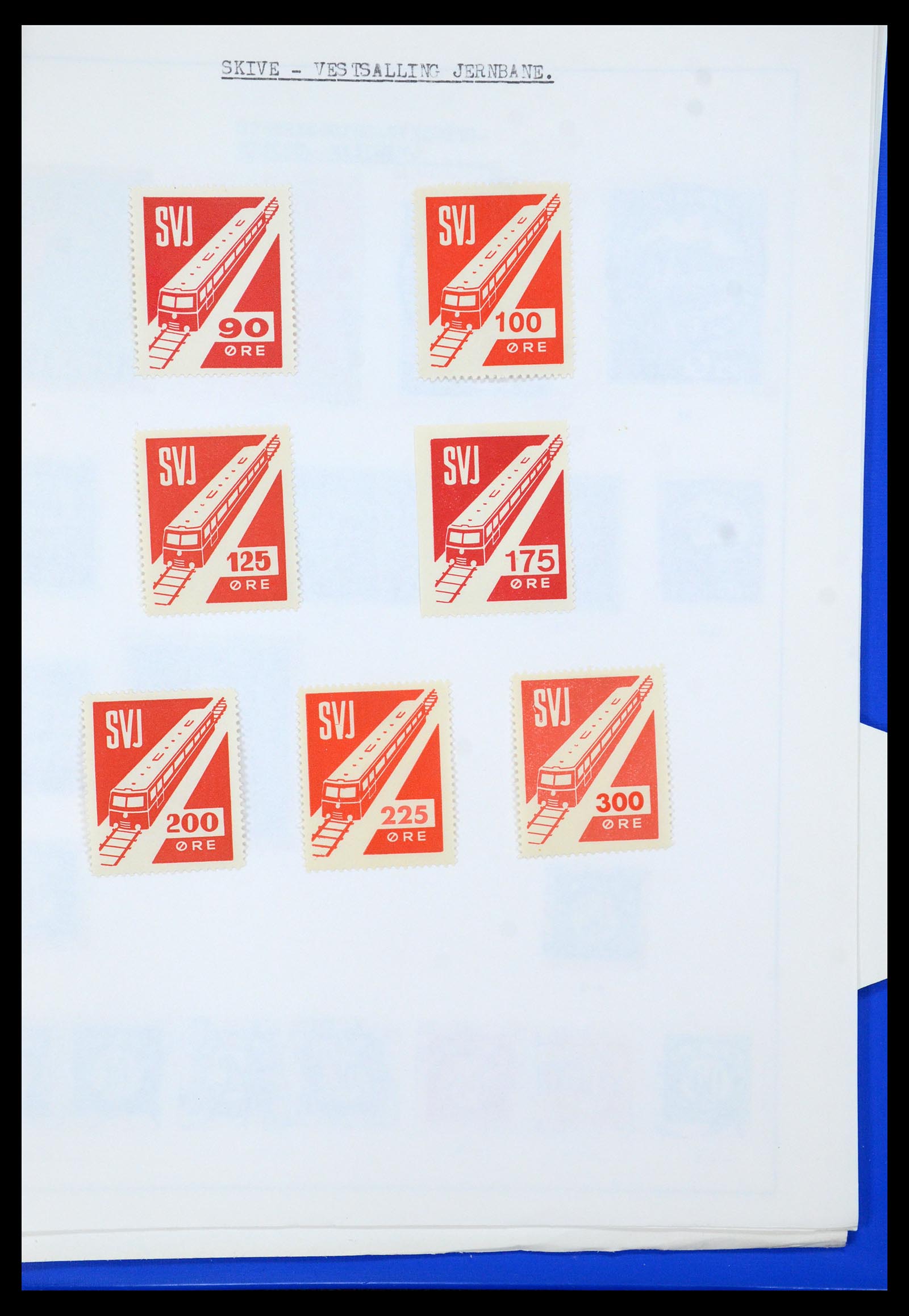 35650 095 - Stamp Collection 35650 Denmark railroad stamps.