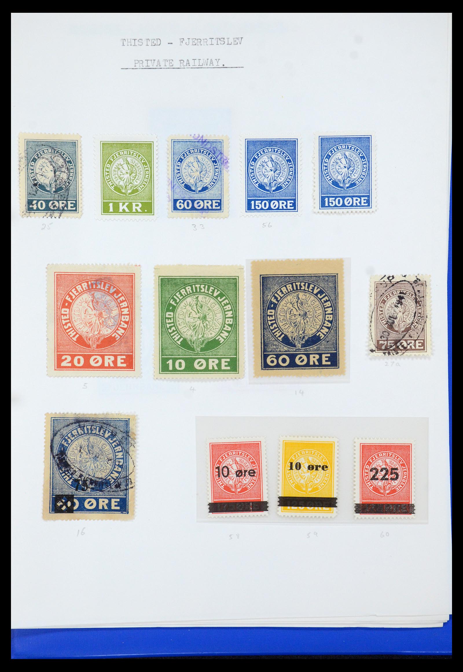 35650 097 - Stamp Collection 35650 Denmark railroad stamps.