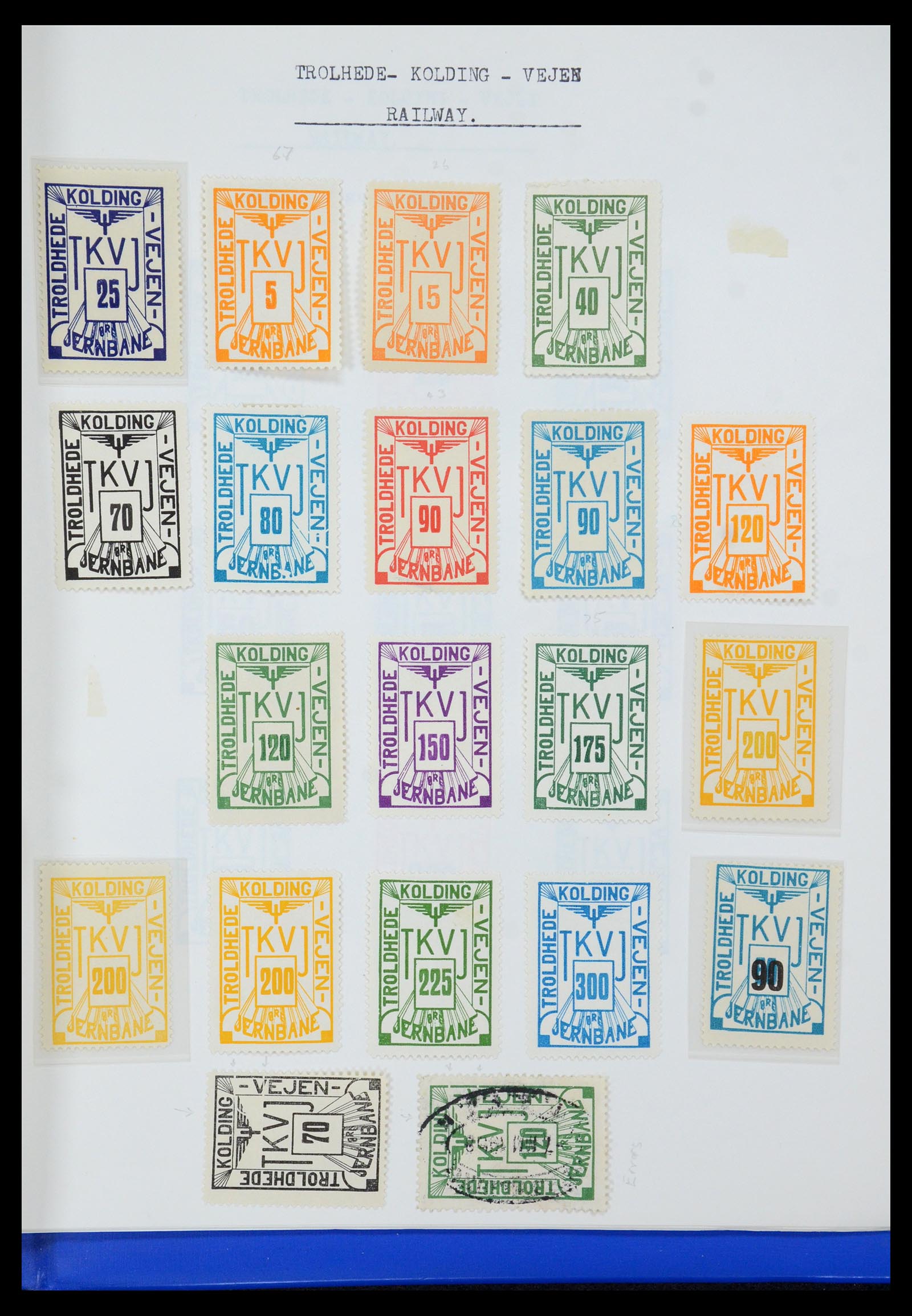 35650 099 - Stamp Collection 35650 Denmark railroad stamps.