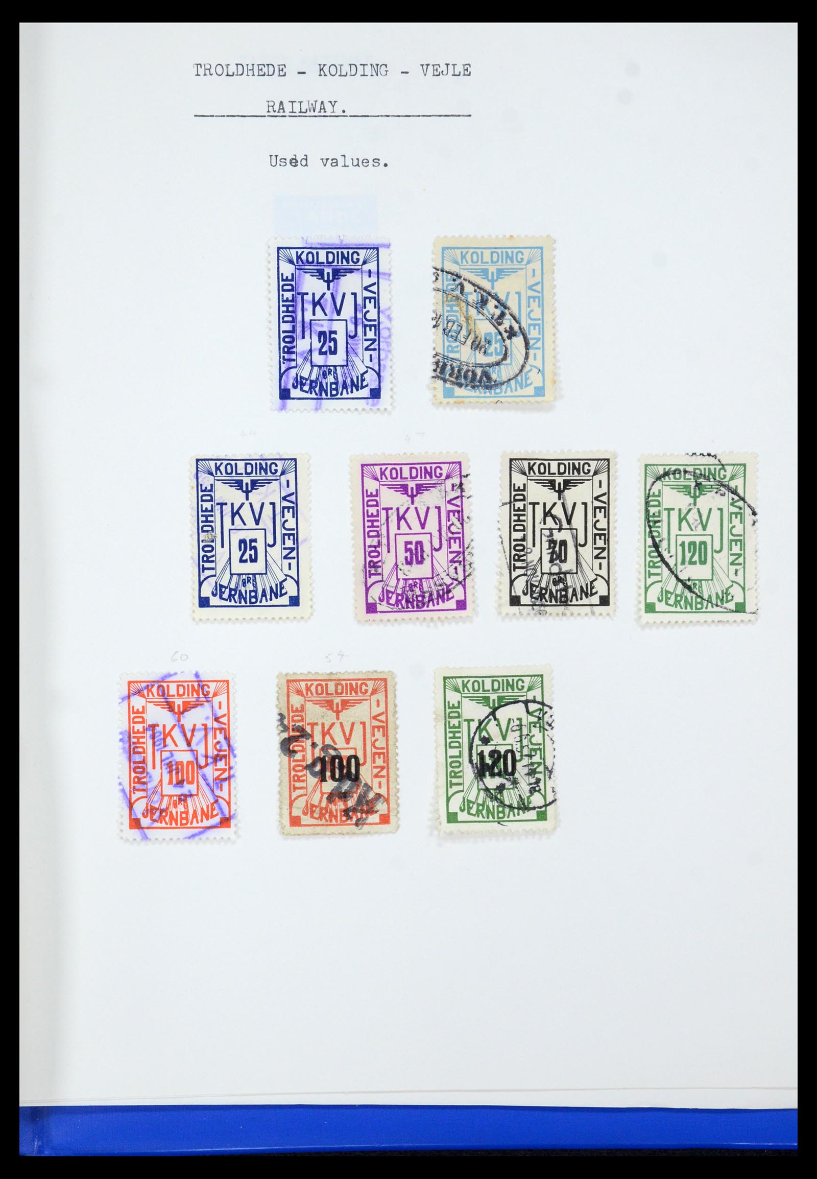 35650 101 - Stamp Collection 35650 Denmark railroad stamps.