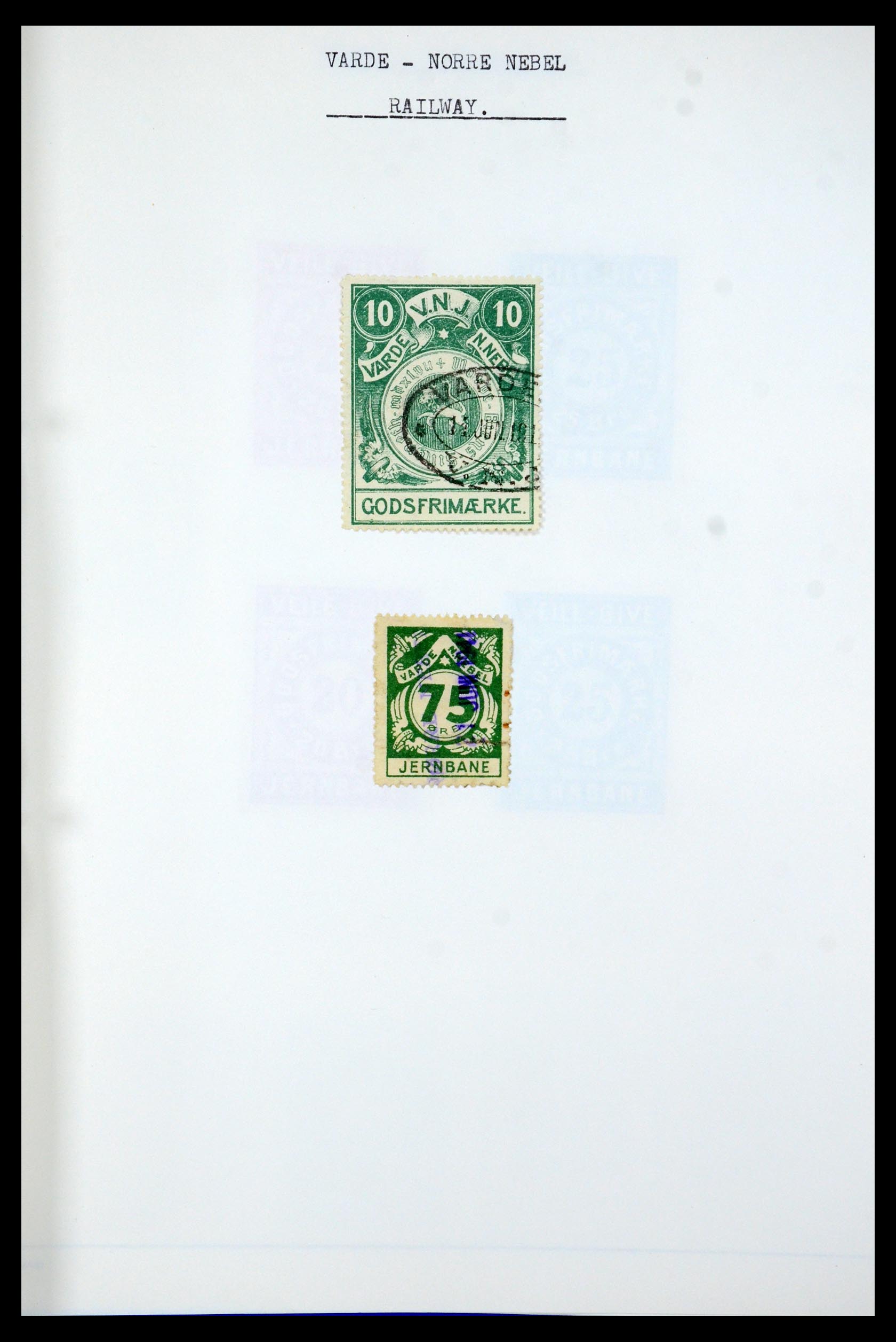35650 104 - Postzegelverzameling 35650 Denemarken spoorwegzegels.