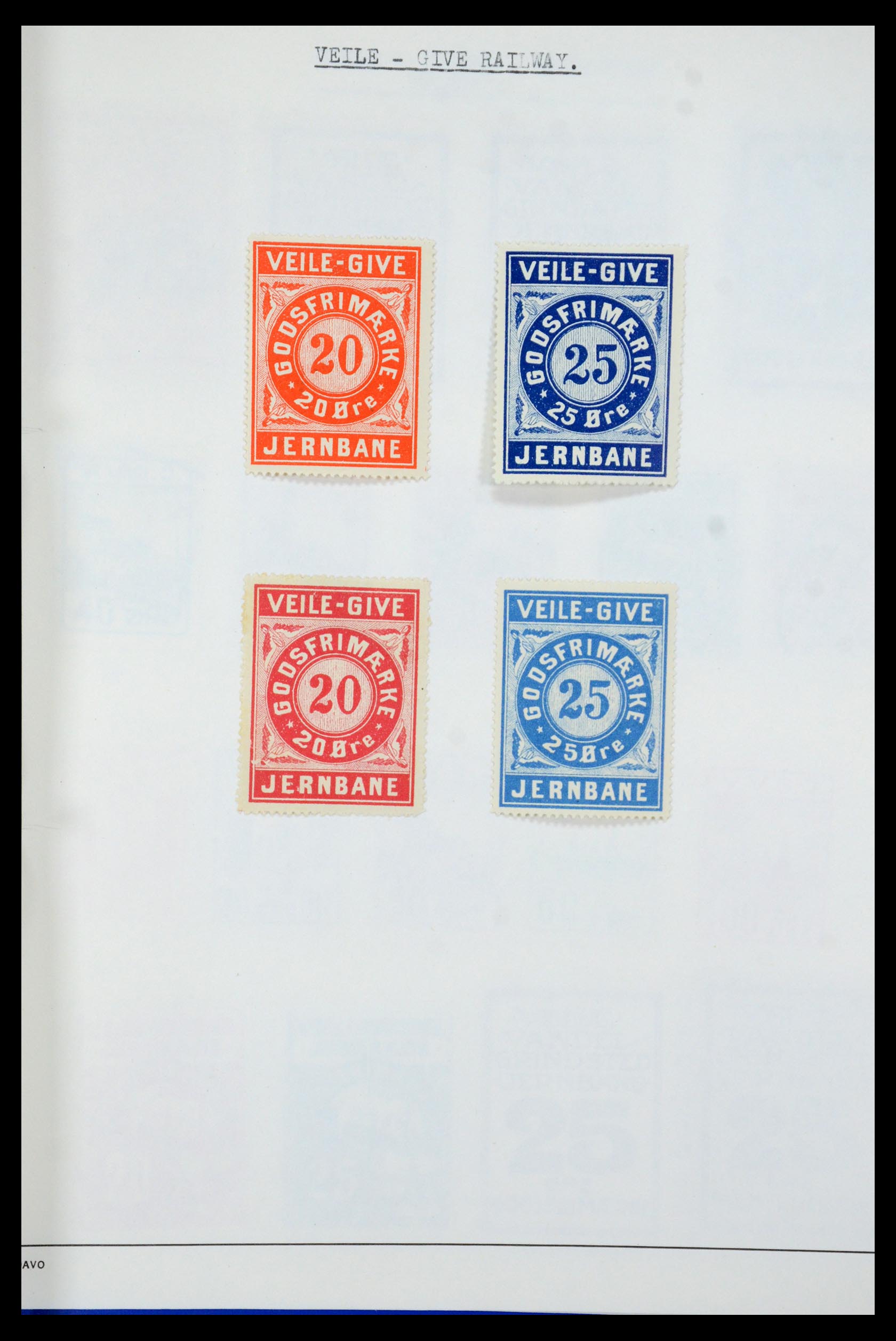 35650 105 - Postzegelverzameling 35650 Denemarken spoorwegzegels.