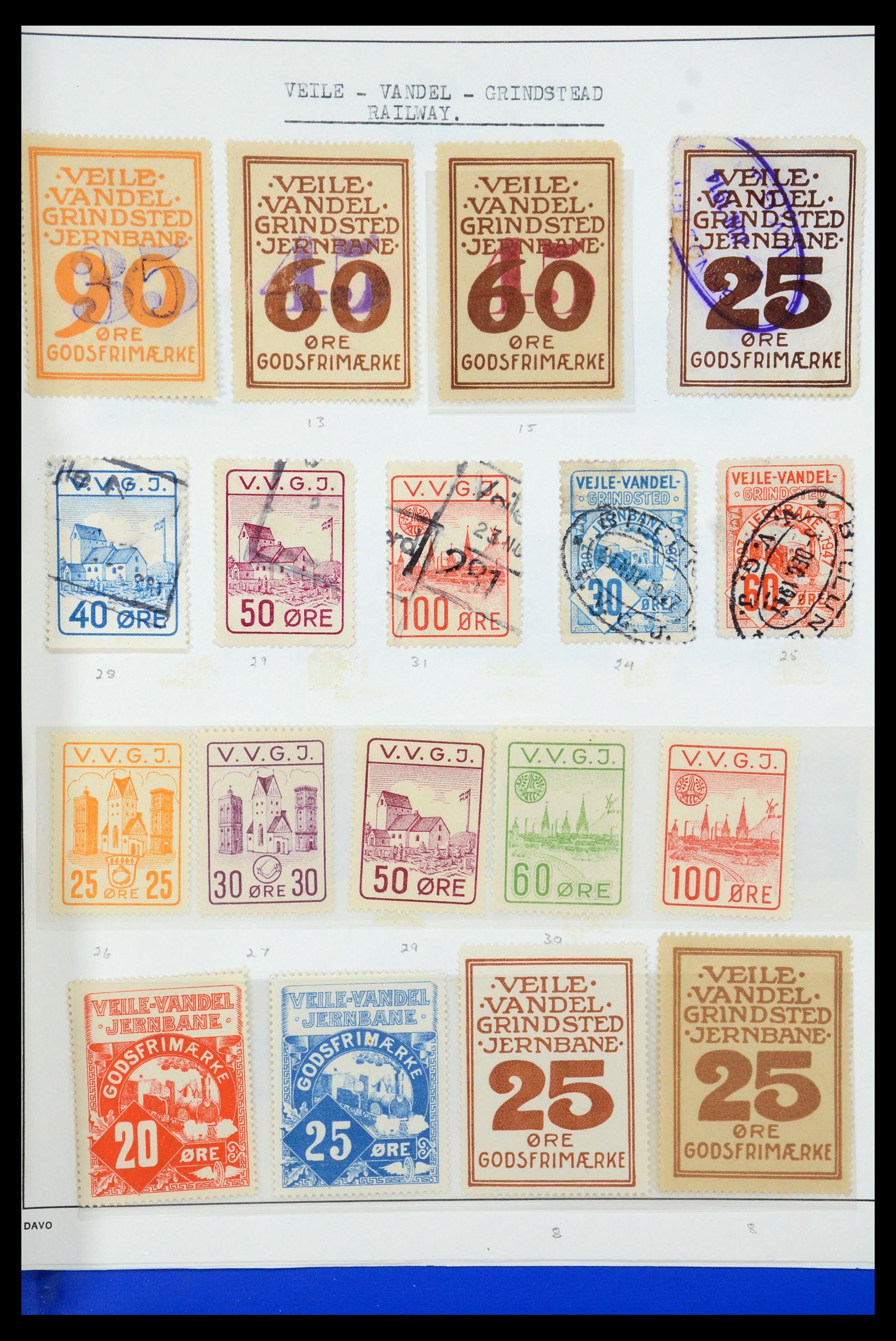 35650 106 - Postzegelverzameling 35650 Denemarken spoorwegzegels.