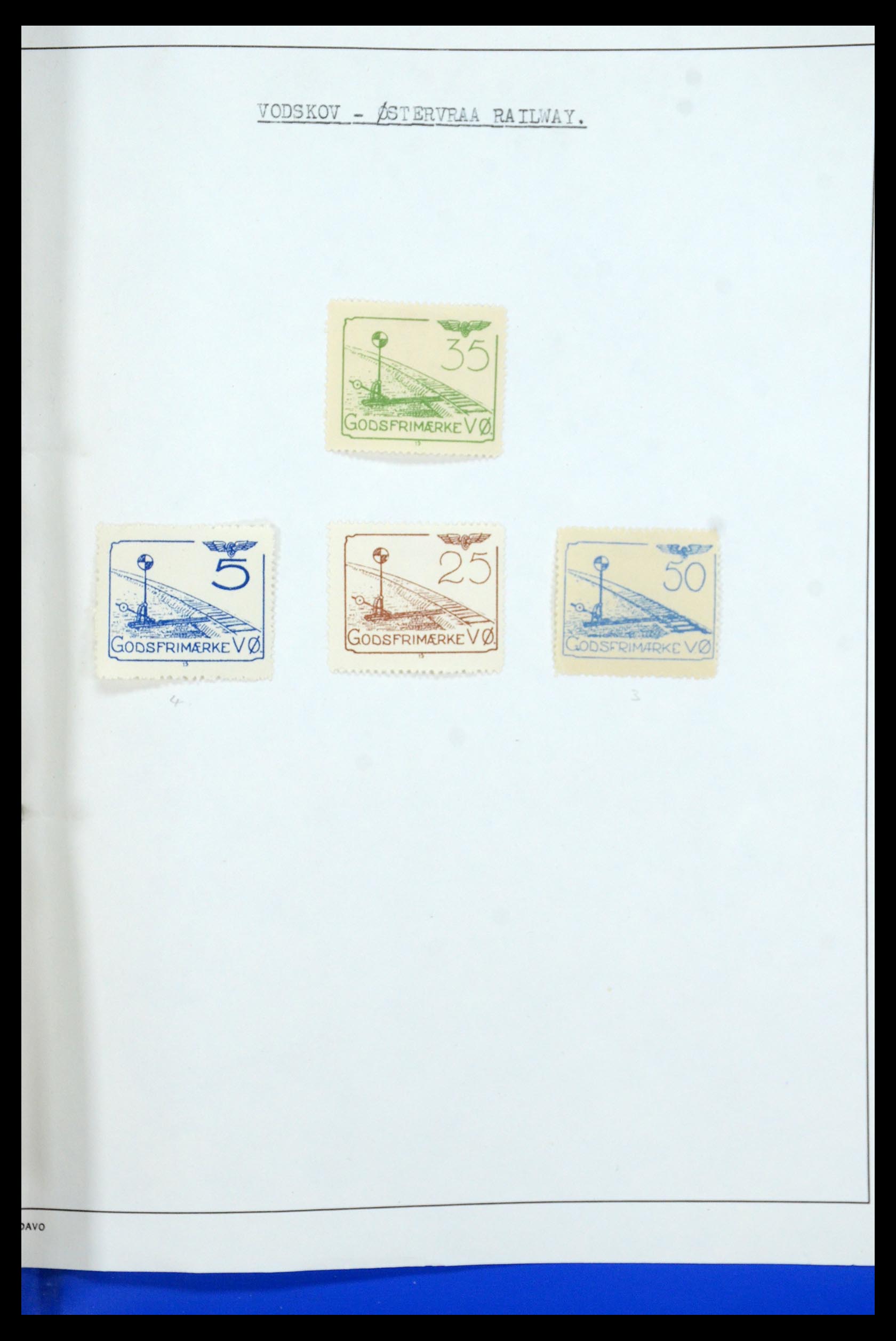 35650 108 - Stamp Collection 35650 Denmark railroad stamps.