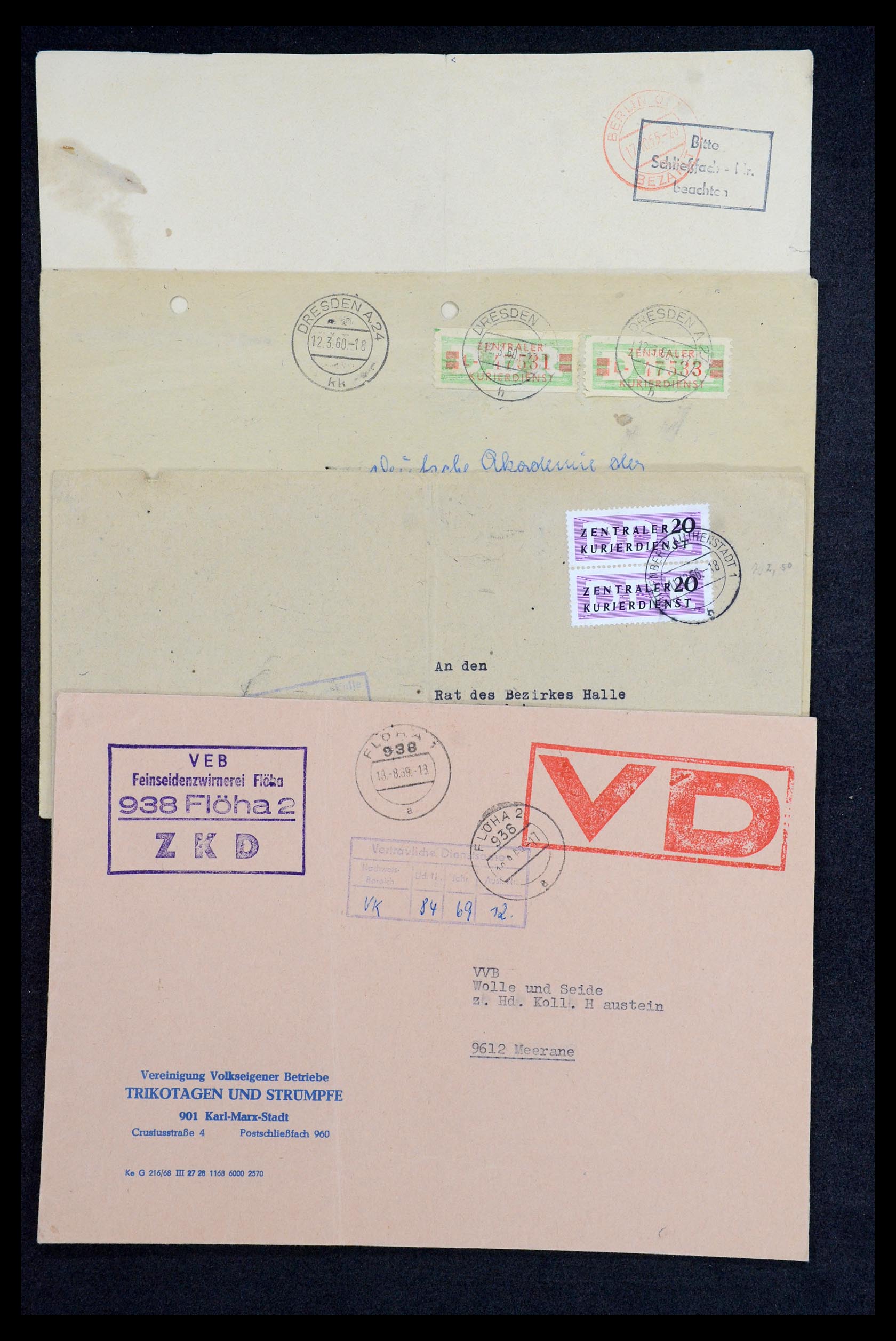 35652 004 - Postzegelverzameling 35652 DDR dienstbrieven 1954-1968.